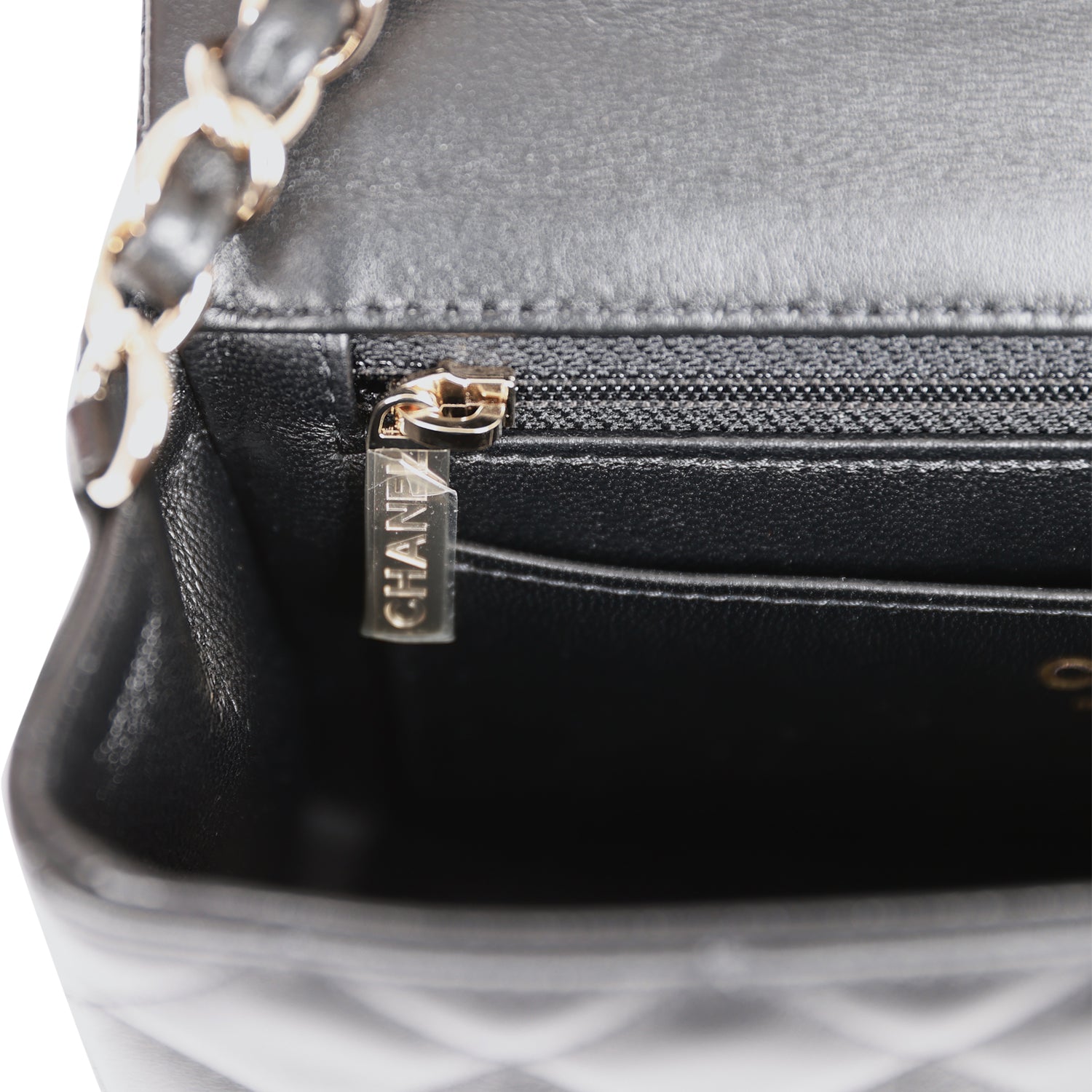 Chanel Mini Rectangular Flap Bag Black Lambskin Light Gold Hardware