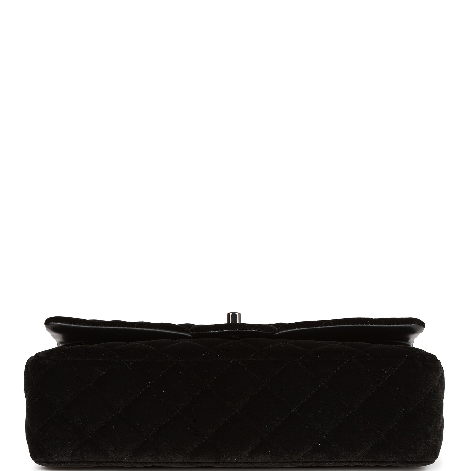 Chanel Medium Classic Double Flap Bag Black Velvet Ruthenium Hardware