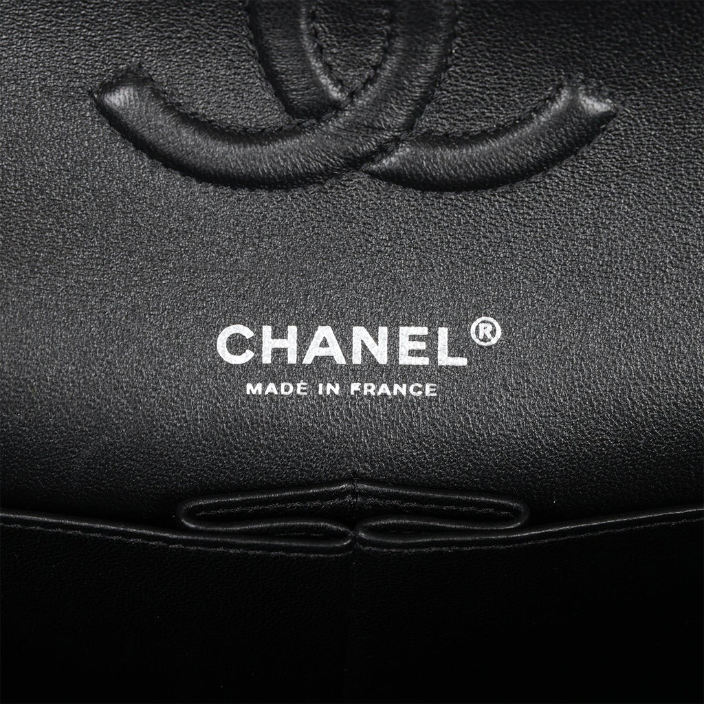 Chanel Medium Classic Double Flap Bag Black Velvet Ruthenium Hardware