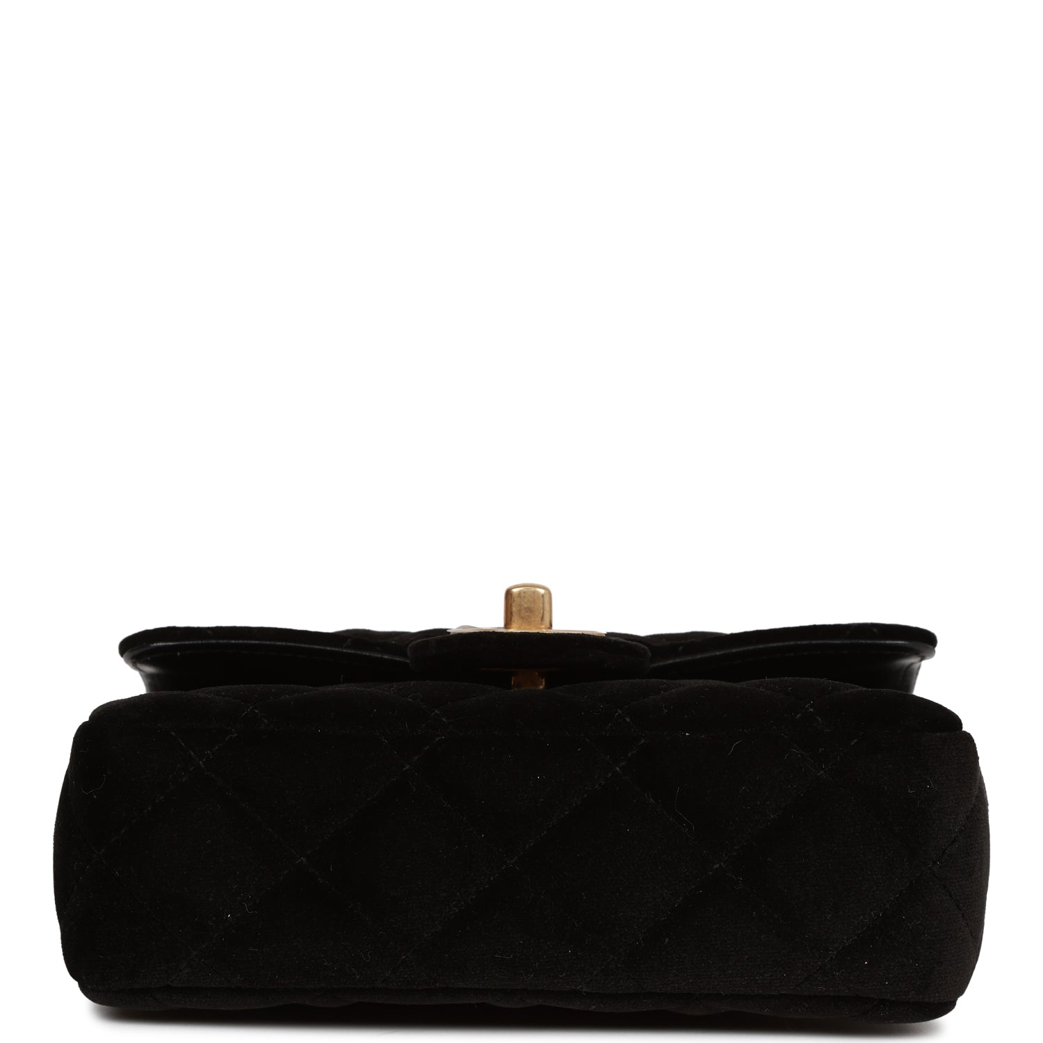 Chanel Mini Flap Bag Black Velvet Enamel and Gold Hardware