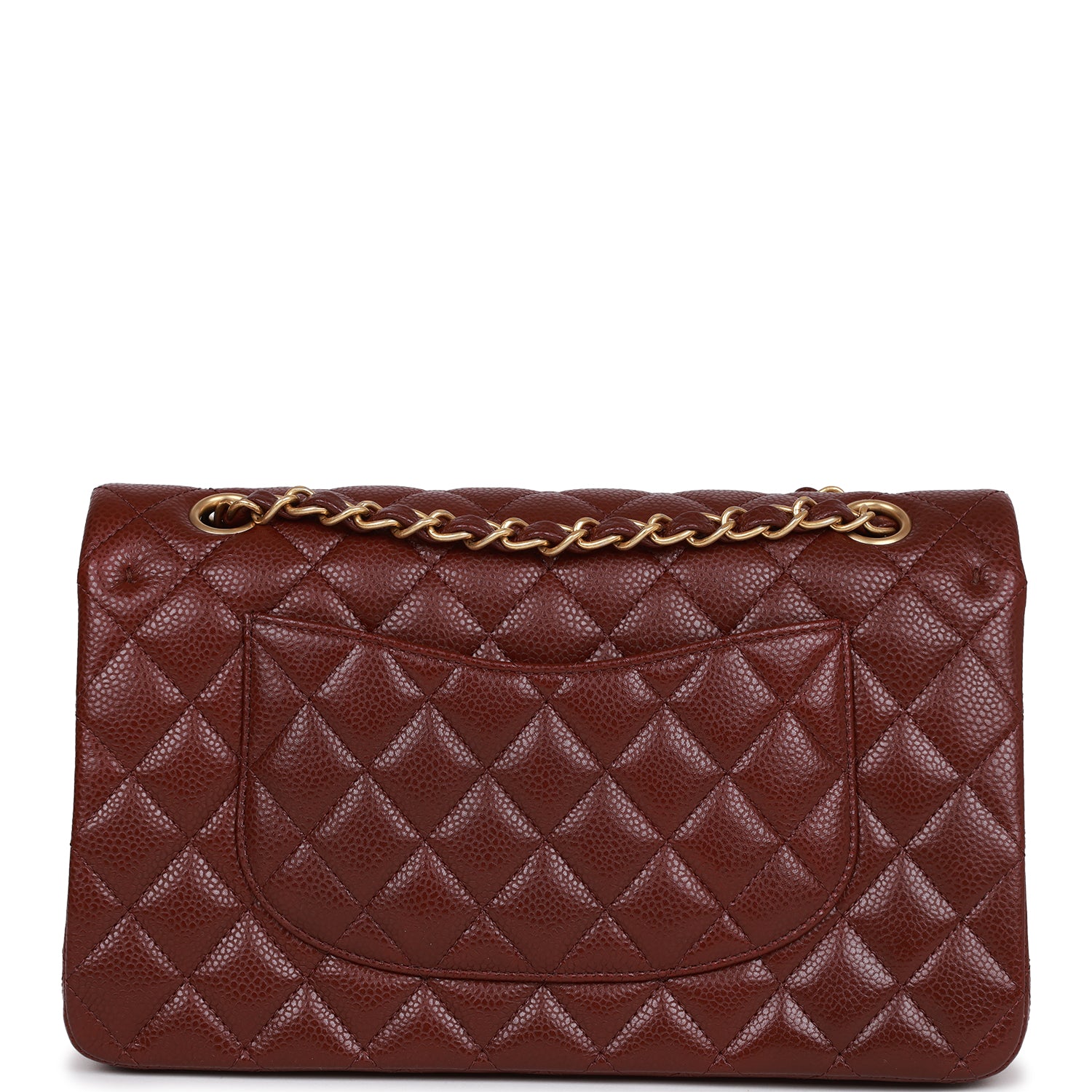 Chanel Medium Classic Double Flap Bag Burgundy Caviar Antique Gold Hardware
