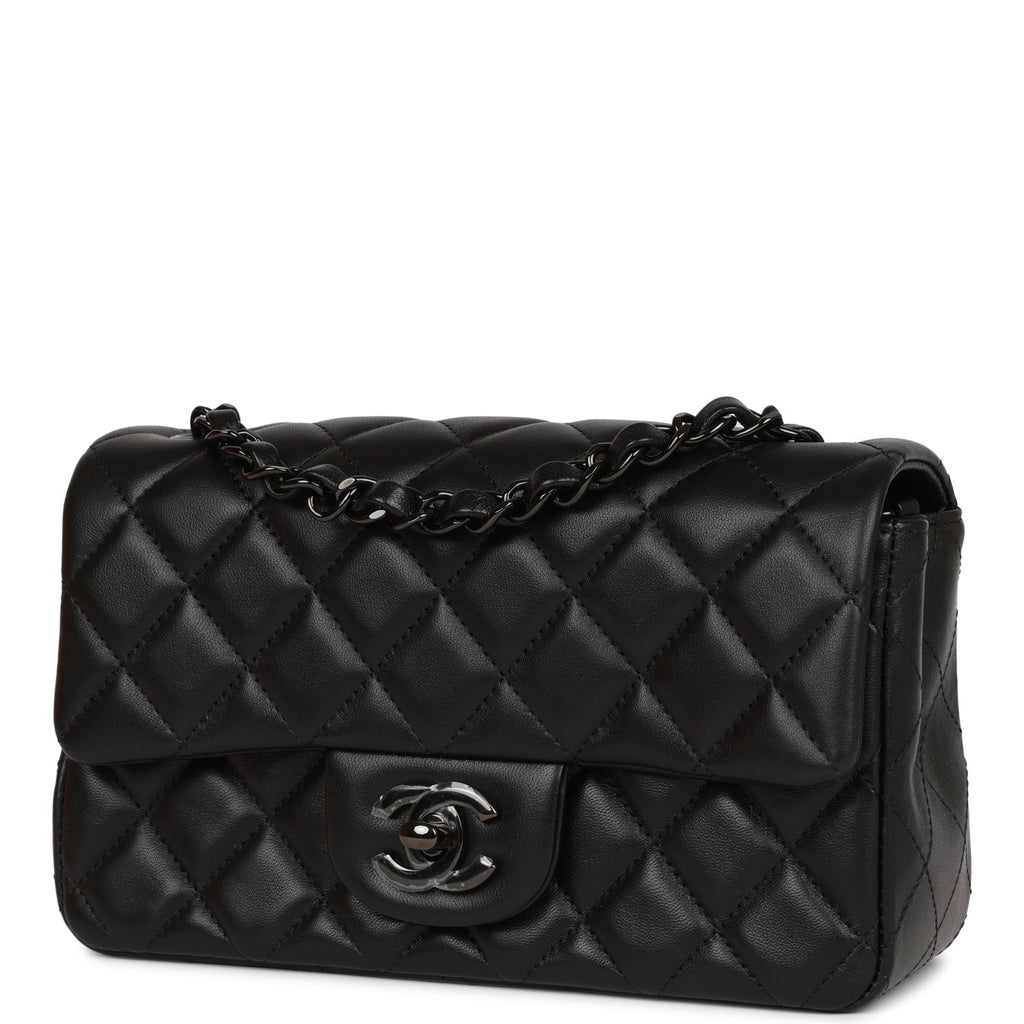 Chanel Mini Rectangular Flap Bag SO Black Lambskin Black Hardware