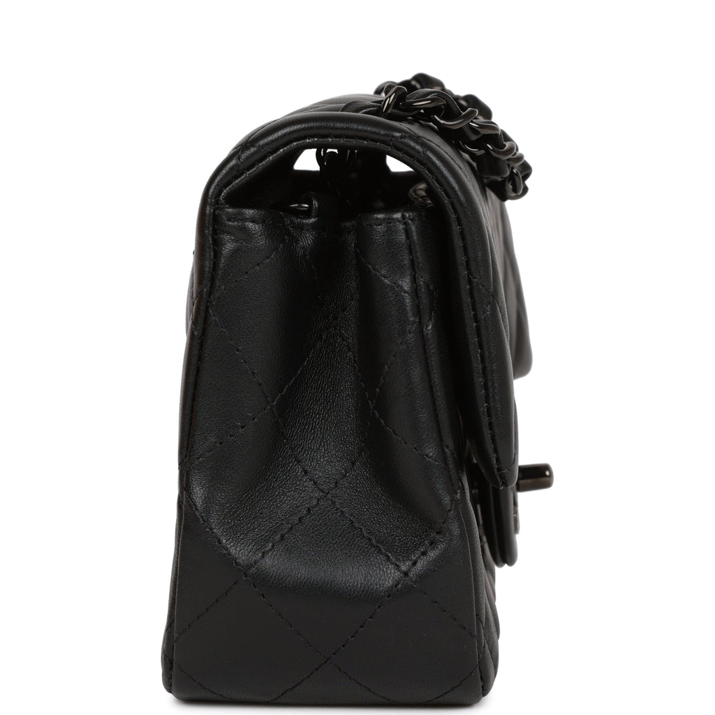 Chanel Mini Rectangular Flap Bag SO Black Lambskin Black Hardware