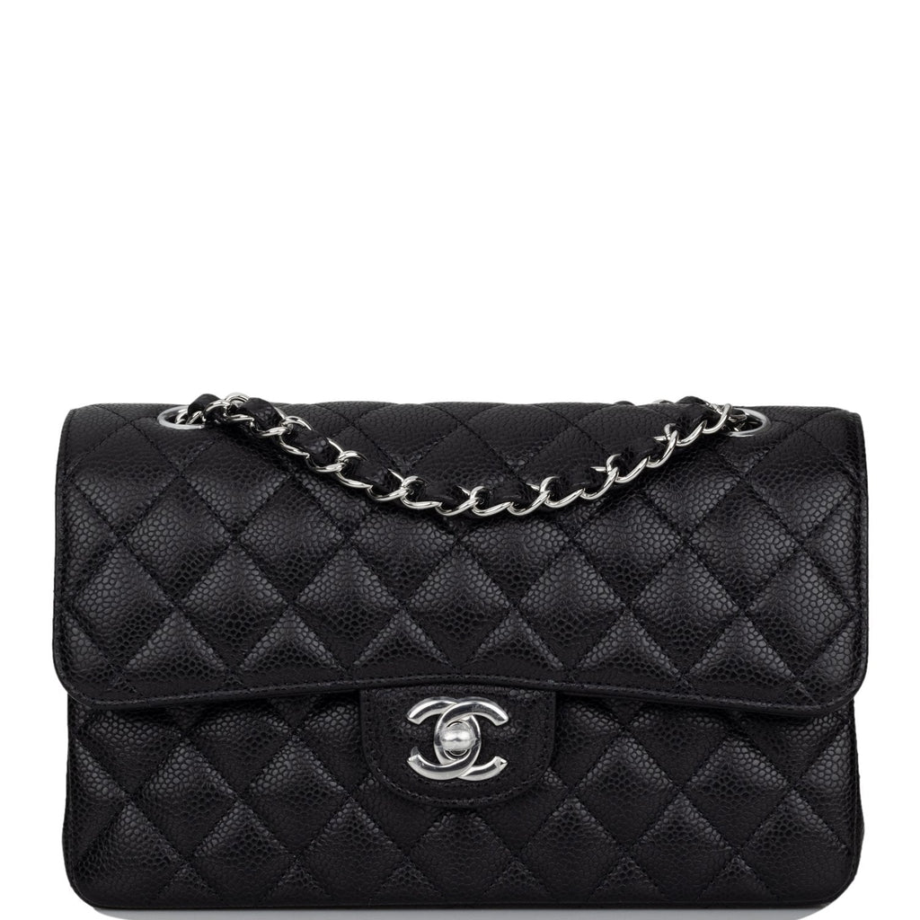 Chanel Small Classic Double Flap Black Caviar Silver Hardware