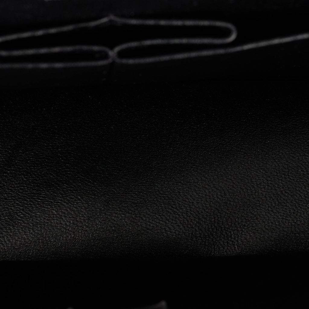 Chanel Medium Classic Double Flap Bag Black Iridescent Quilted Crumpled Calfskin Silver Hardware