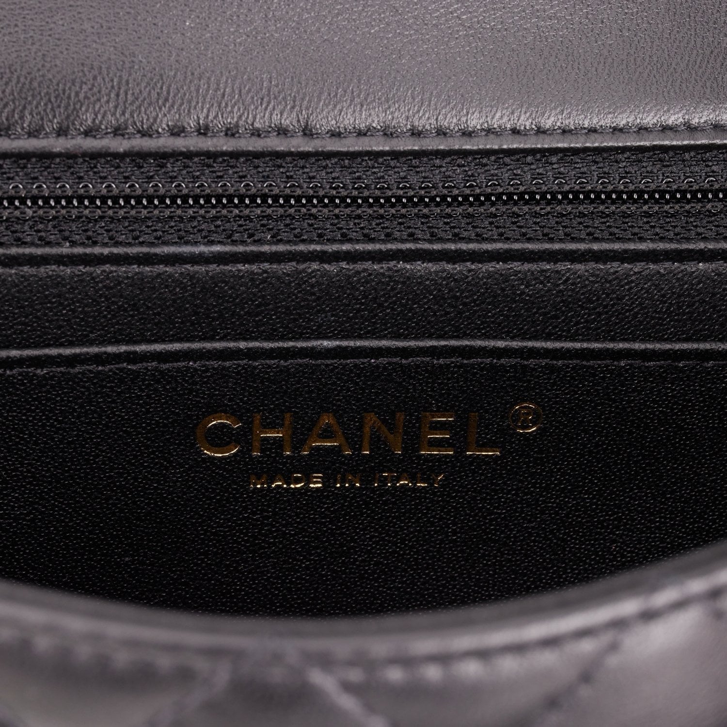 Chanel Mini Rectangular Flap Bag Black Lambskin Light Gold Hardware