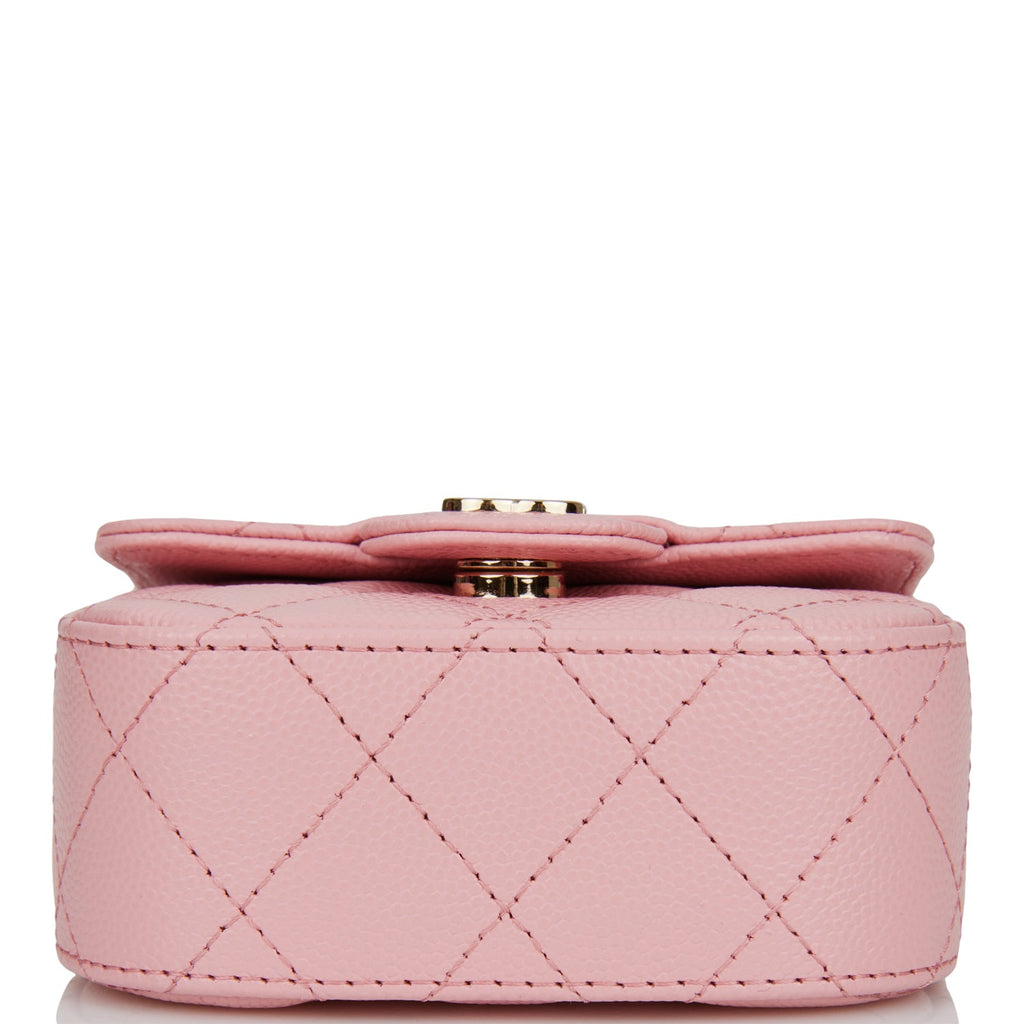 Chanel Mini Clutch With Chain Bag Pink Caviar Gold Hardware