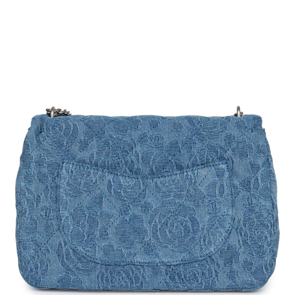 Chanel Medium Sweetheart Crush Flap Bag Denim Brocade Aged Silver Hardware