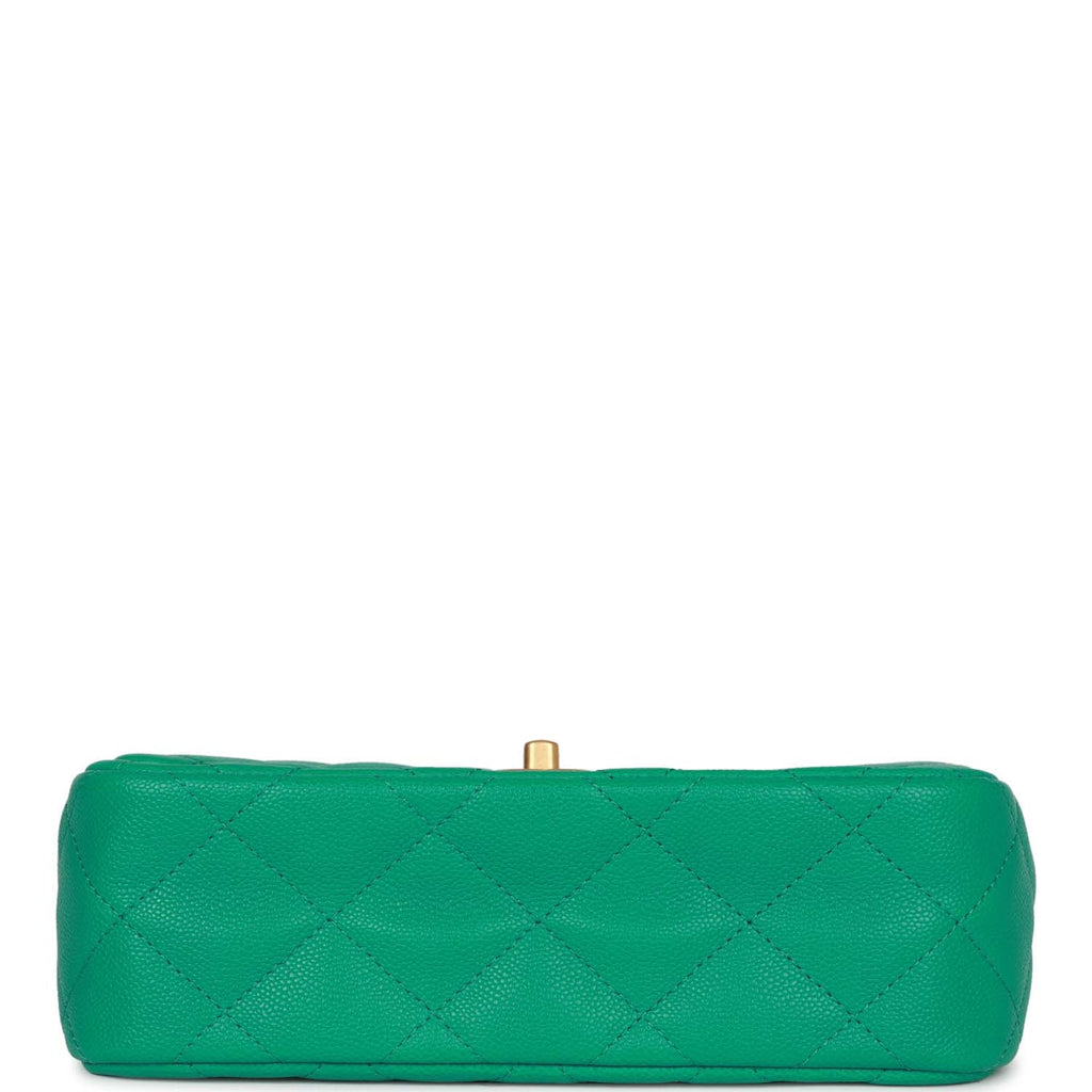 Chanel Medium Sweetheart Crush Flap Bag Green Caviar Antique Gold Hardware