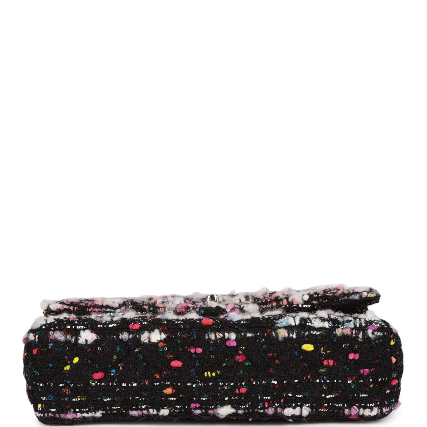 Chanel Medium Classic Double Flap Multicolor Tweed Silver Hardware