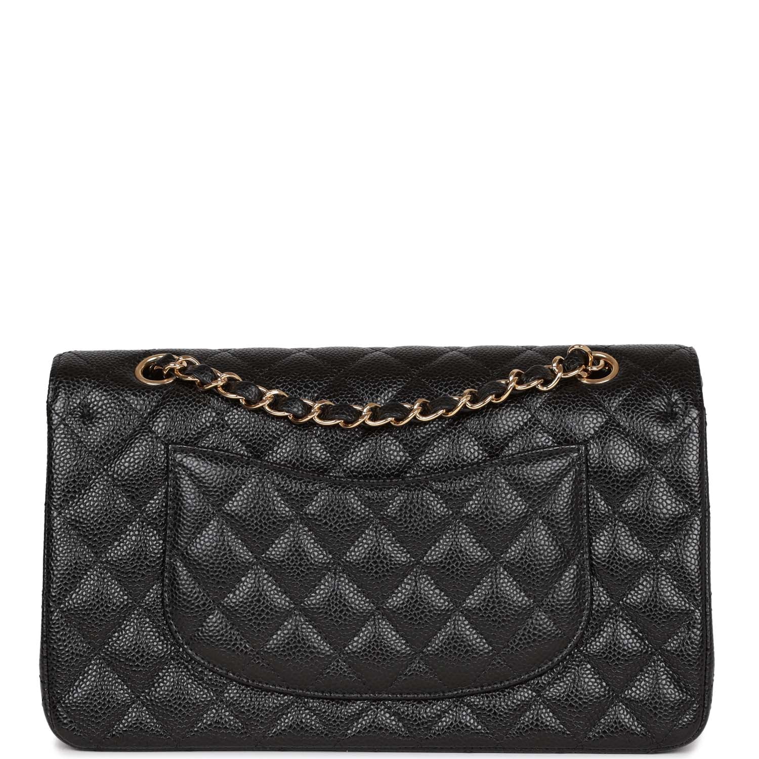 Chanel Medium Classic Double Flap Bag Black Caviar Gold Hardware
