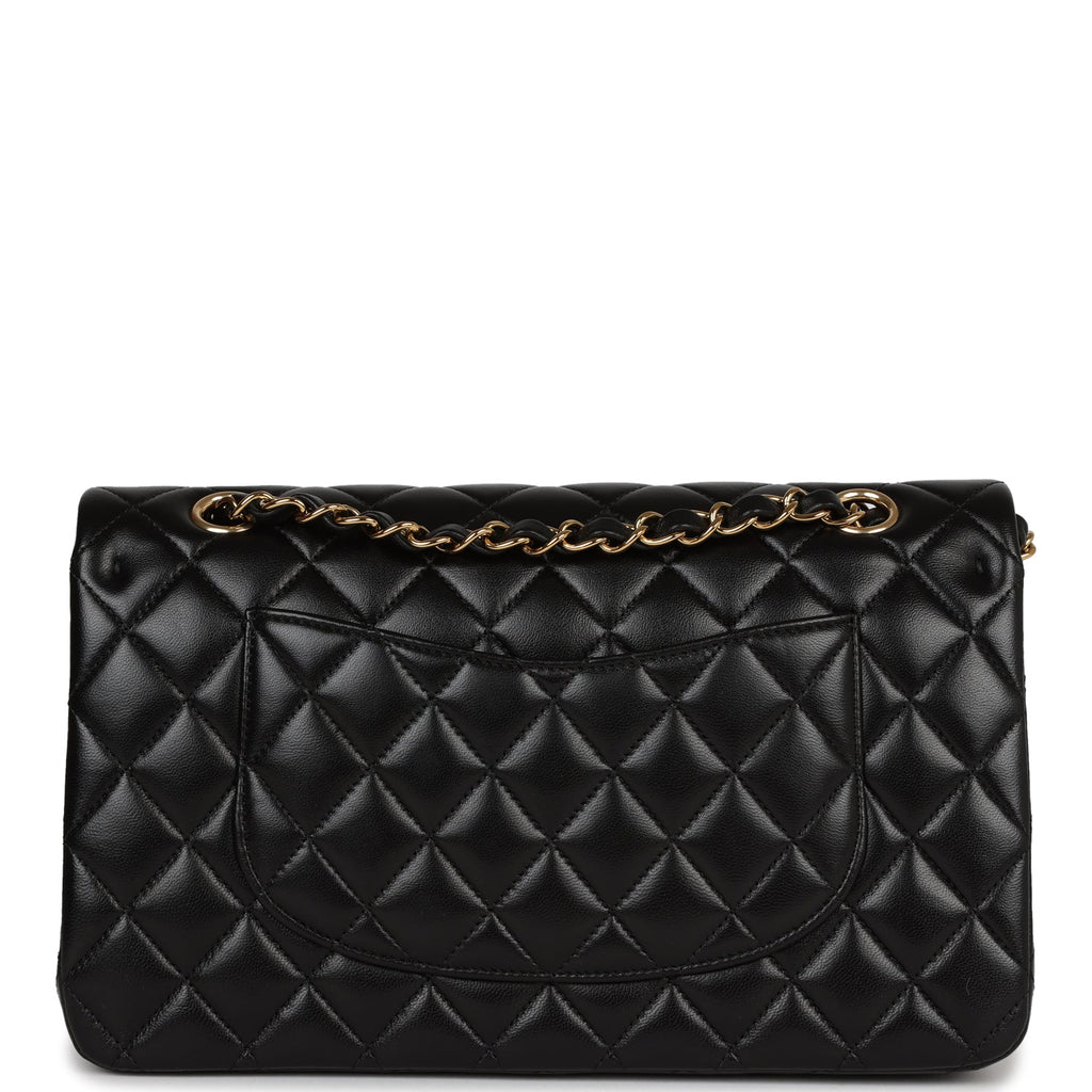 Chanel Medium Classic Double Flap Bag Black Lambskin Gold Hardware