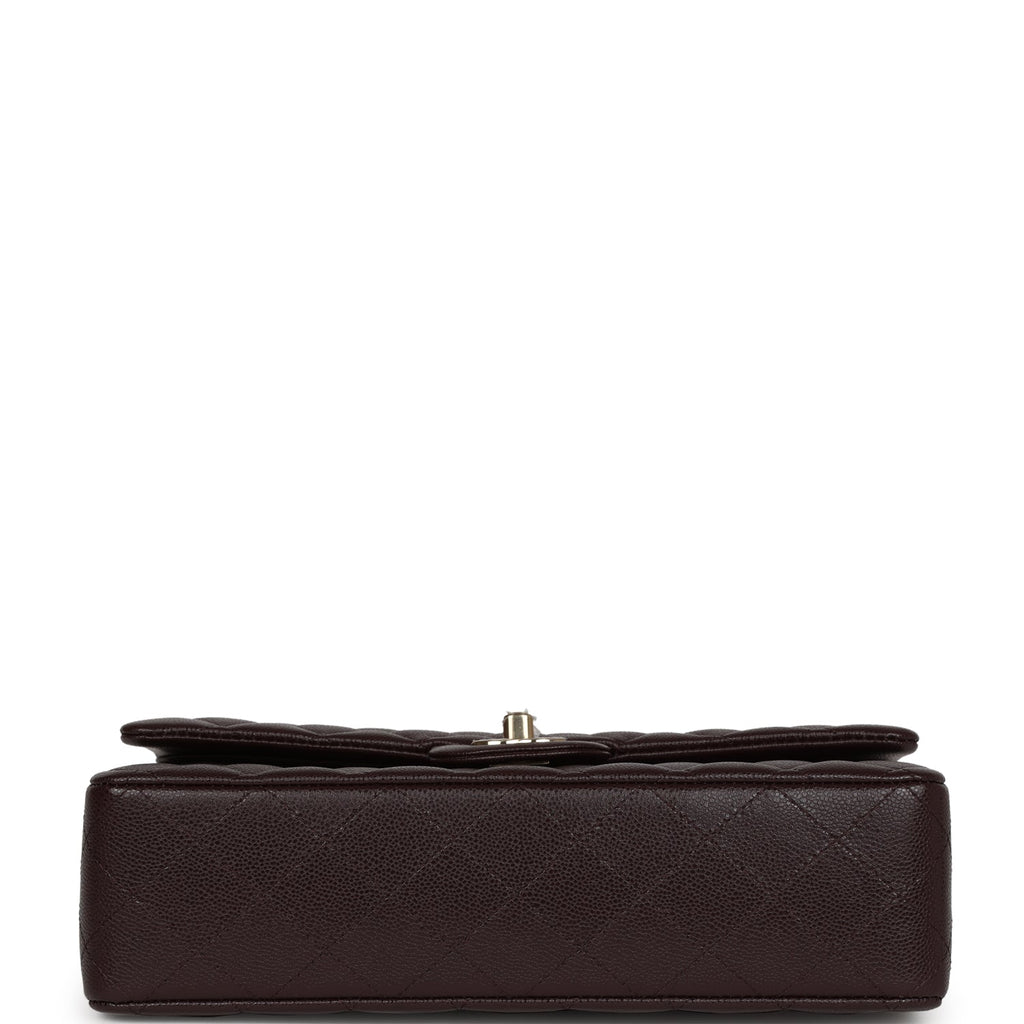 Chanel Medium Classic Double Flap Dark Purple Caviar Gold Hardware