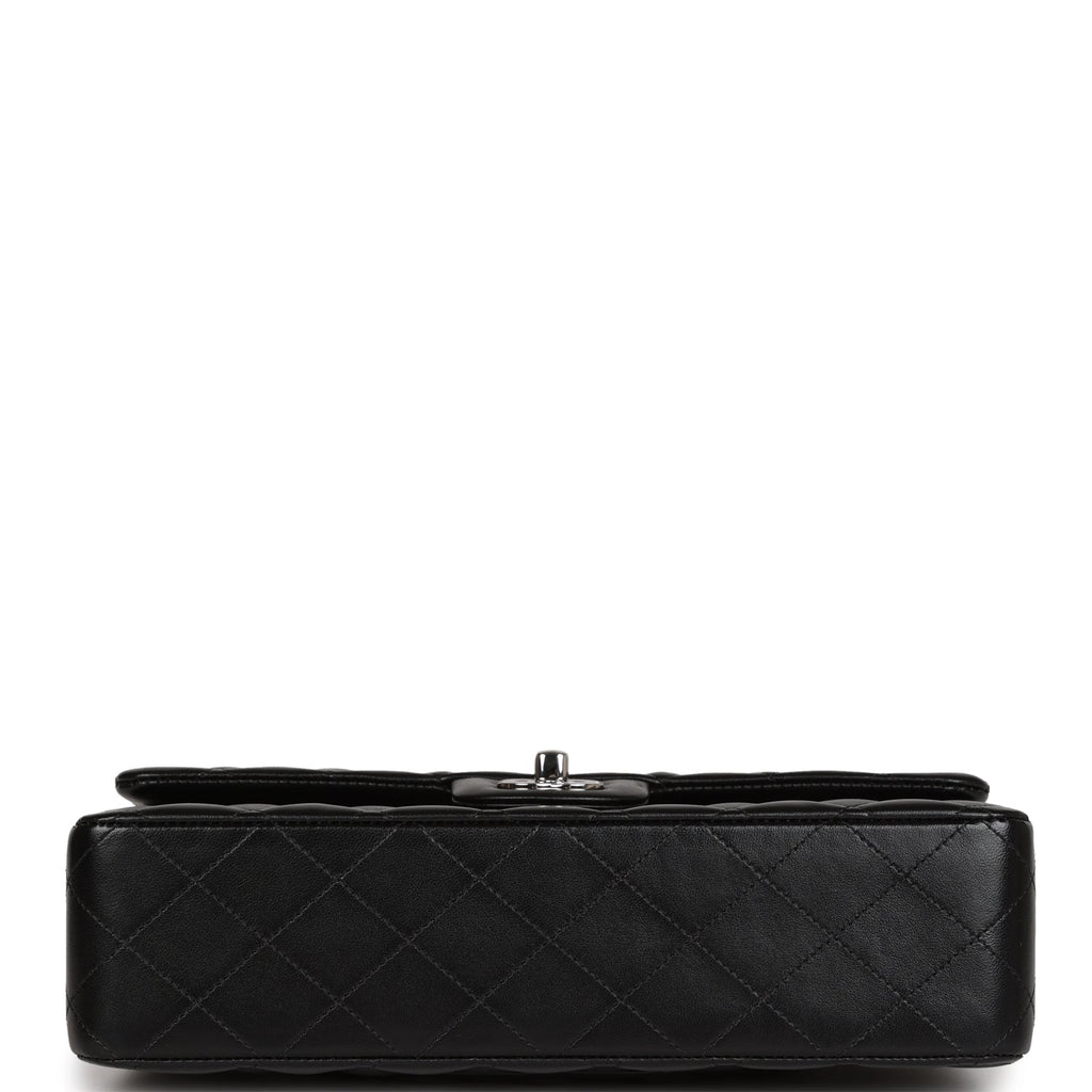 Chanel Medium Classic Double Flap Black Lambskin Silver Hardware