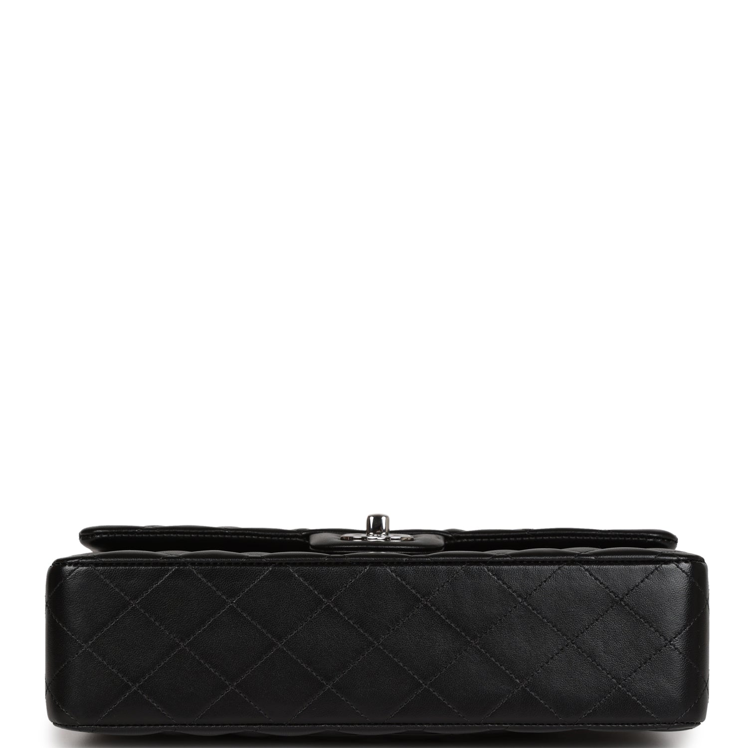 Chanel Medium Classic Double Flap Black Lambskin Silver Hardware