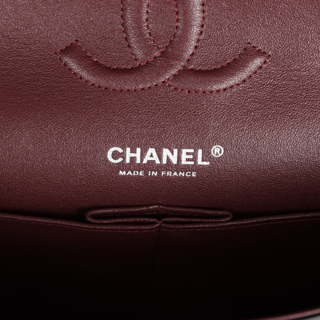 Chanel Medium Classic Double Flap Black Lambskin Silver Hardware
