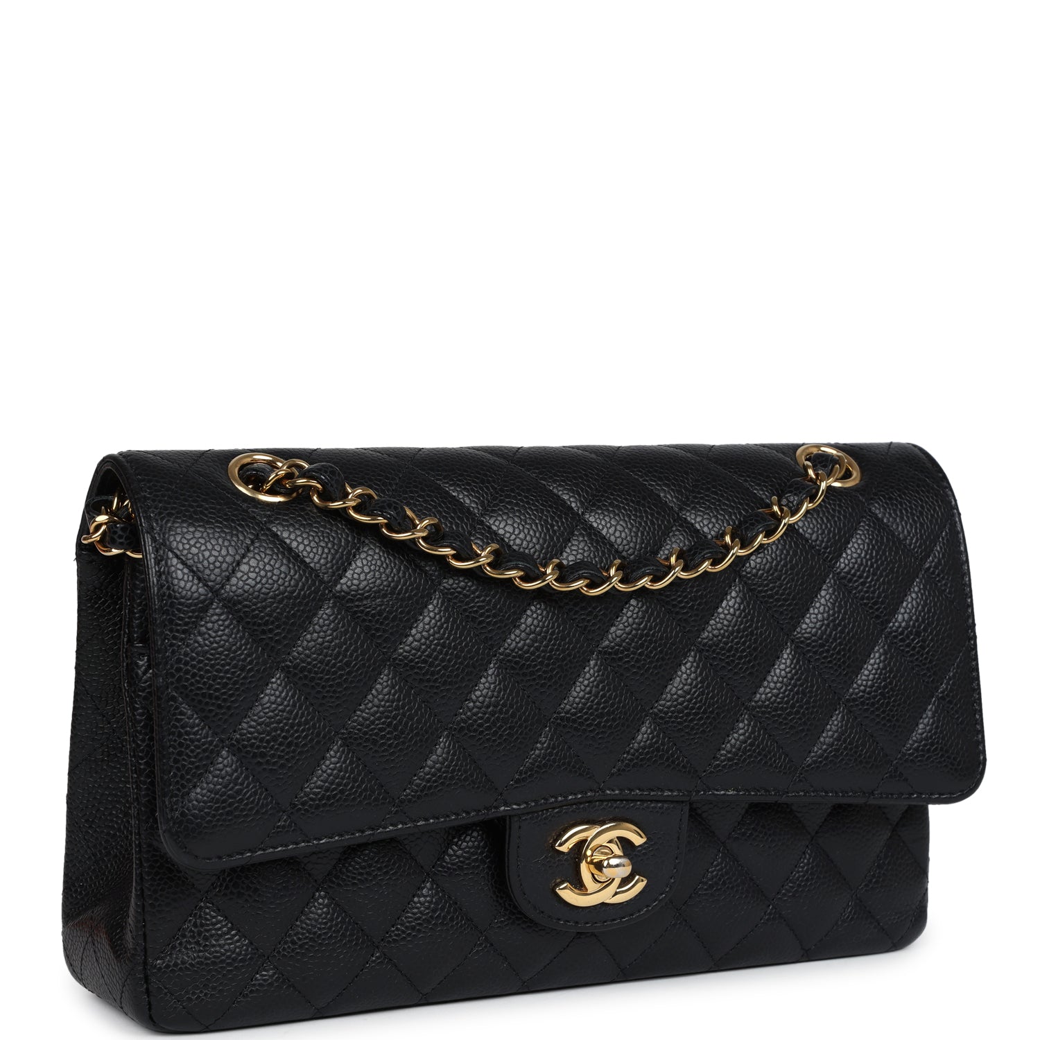 Chanel Medium Classic Double Flap Black Caviar Gold Hardware