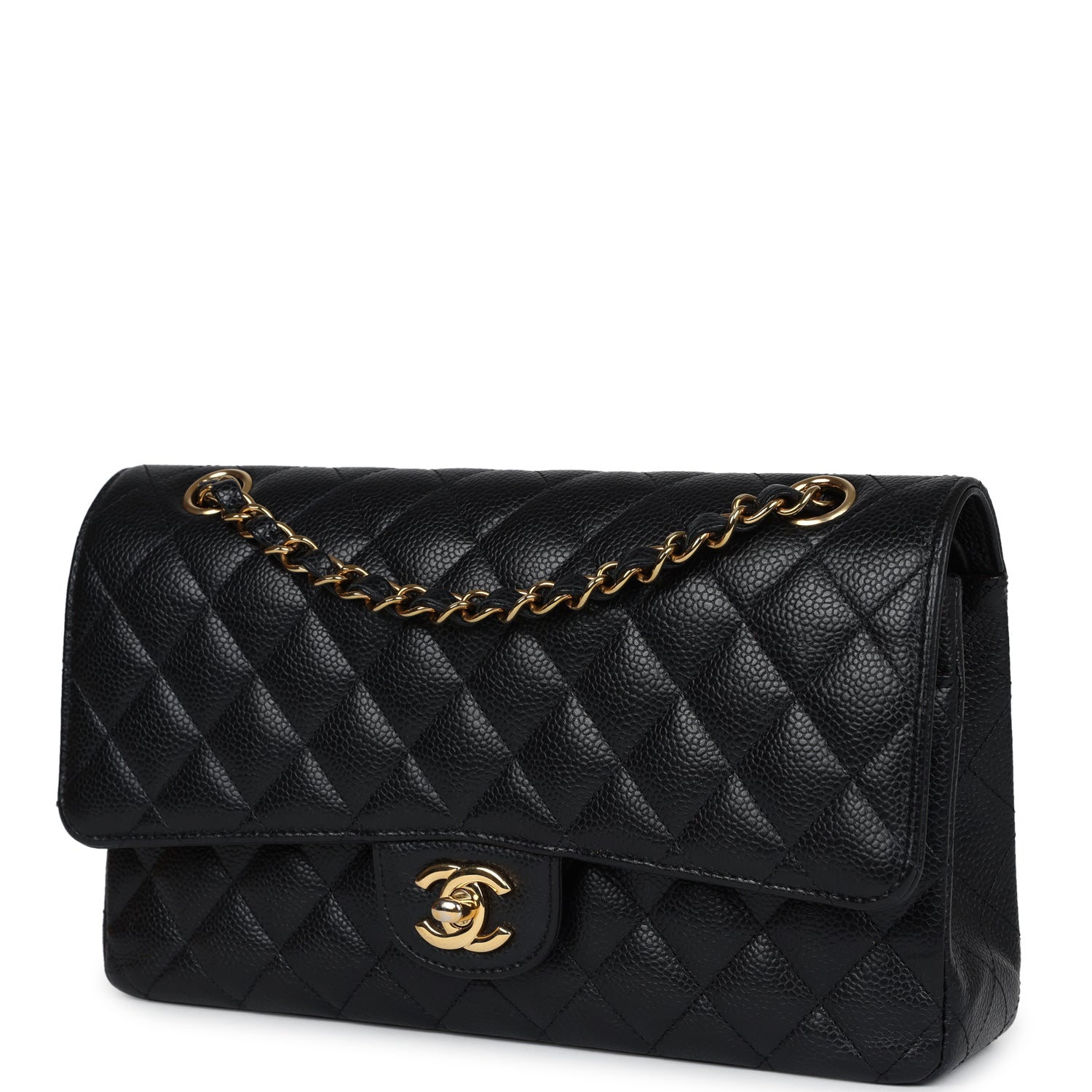 Chanel Medium Classic Double Flap Black Caviar Gold Hardware