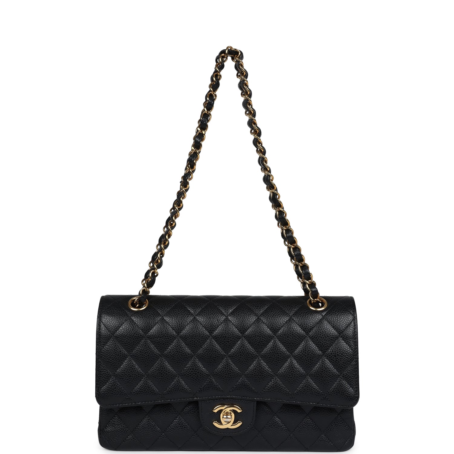 Chanel Medium Classic Double Flap Black Caviar Gold Hardware