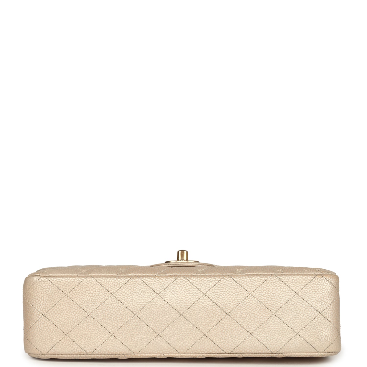 Chanel Medium Classic Double Flap Pearly Beige Caviar Gold Hardware