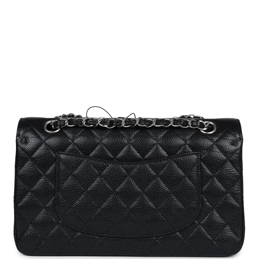 Chanel Medium Classic Double Flap Black Caviar Silver Hardware