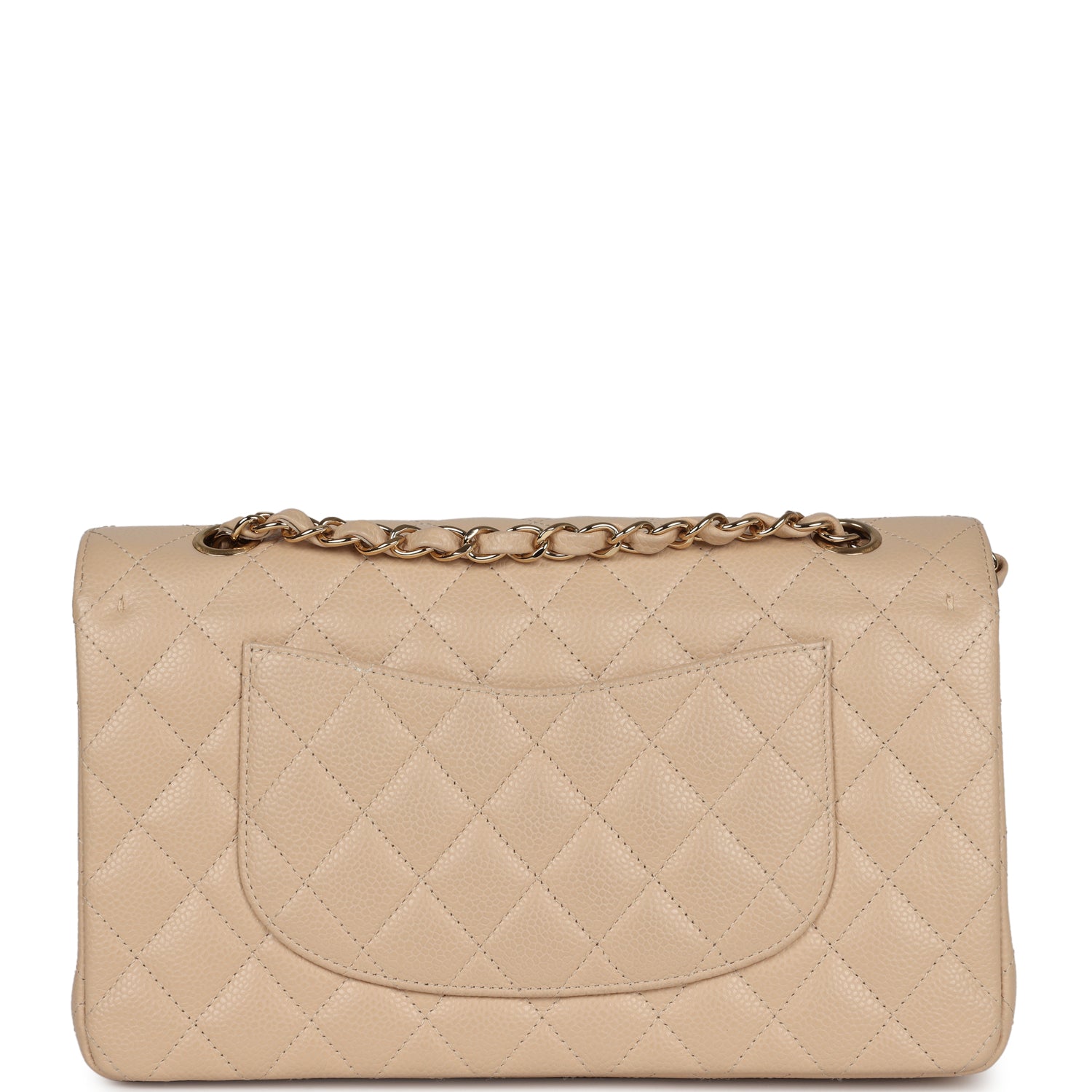 Chanel Medium Classic Double Flap Beige Caviar Gold Hardware