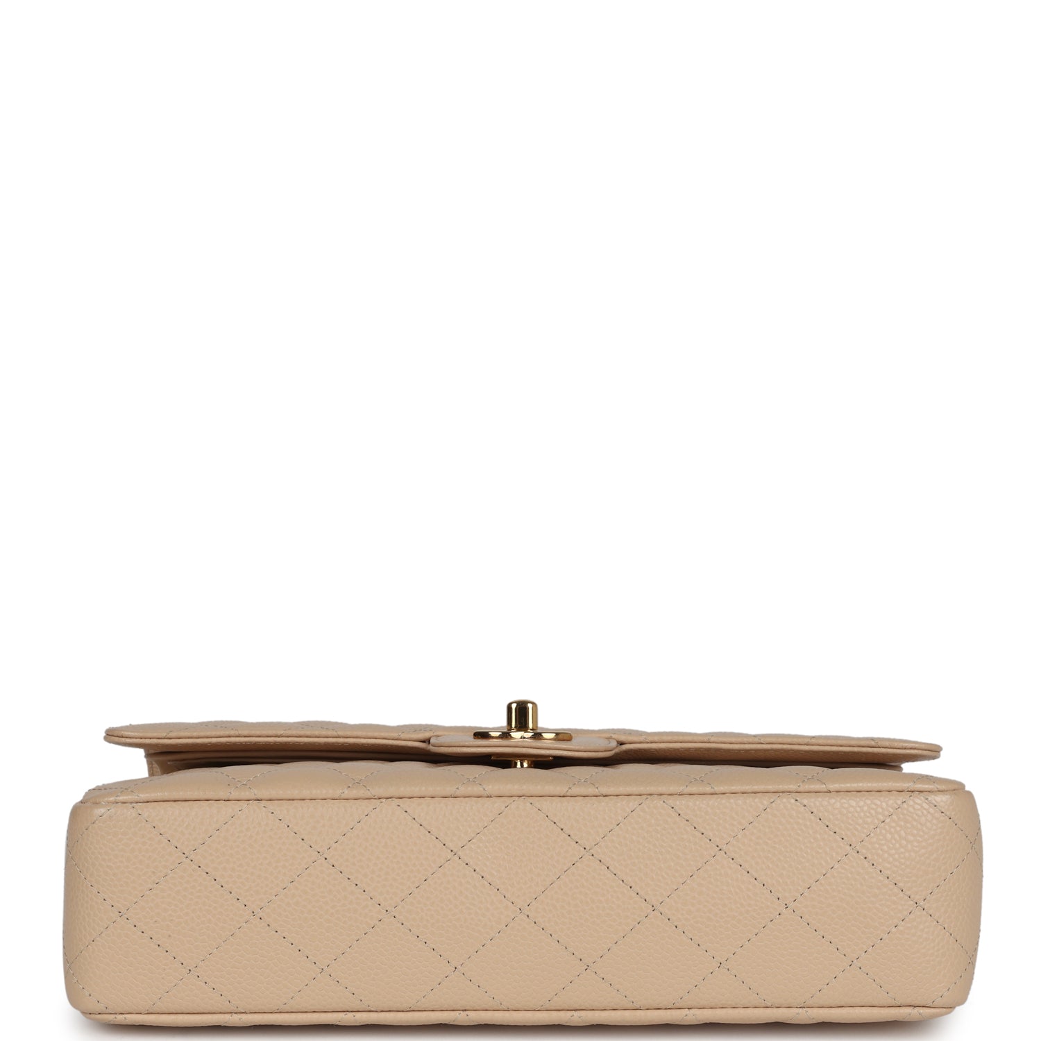 Chanel Medium Classic Double Flap Beige Caviar Gold Hardware