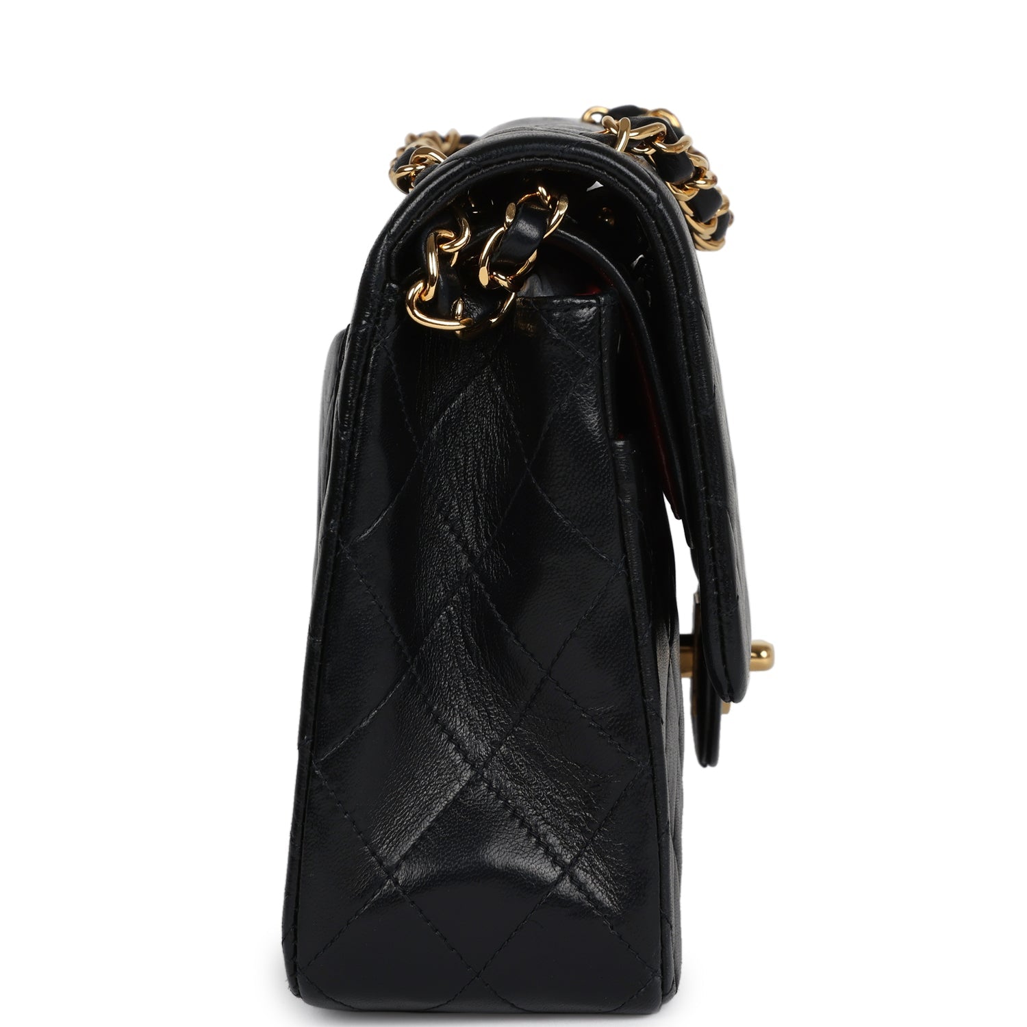 Chanel Vintage Medium Classic Double Flap Black Lambskin Gold Hardware