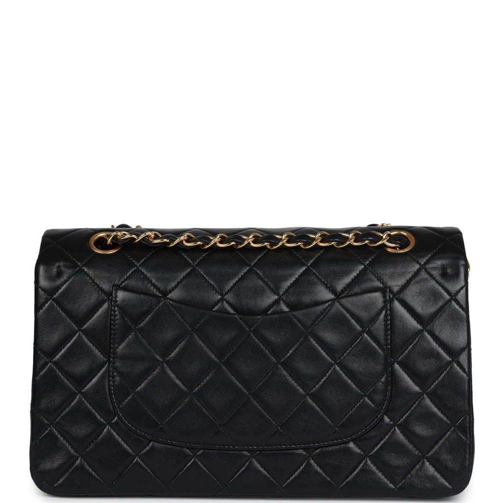 Chanel Vintage Medium Classic Double Flap Black Lambskin Gold Hardware
