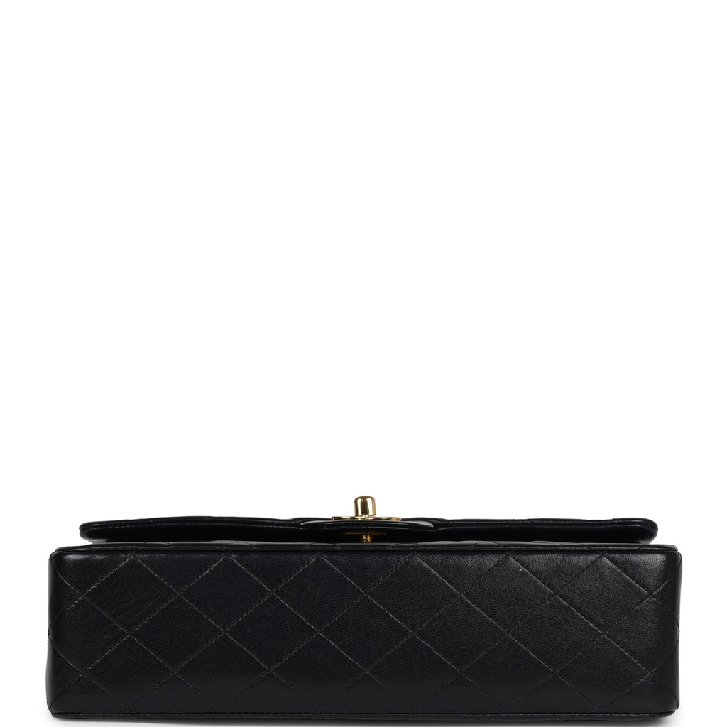 Chanel Vintage Medium Classic Double Flap Black Lambskin Gold Hardware
