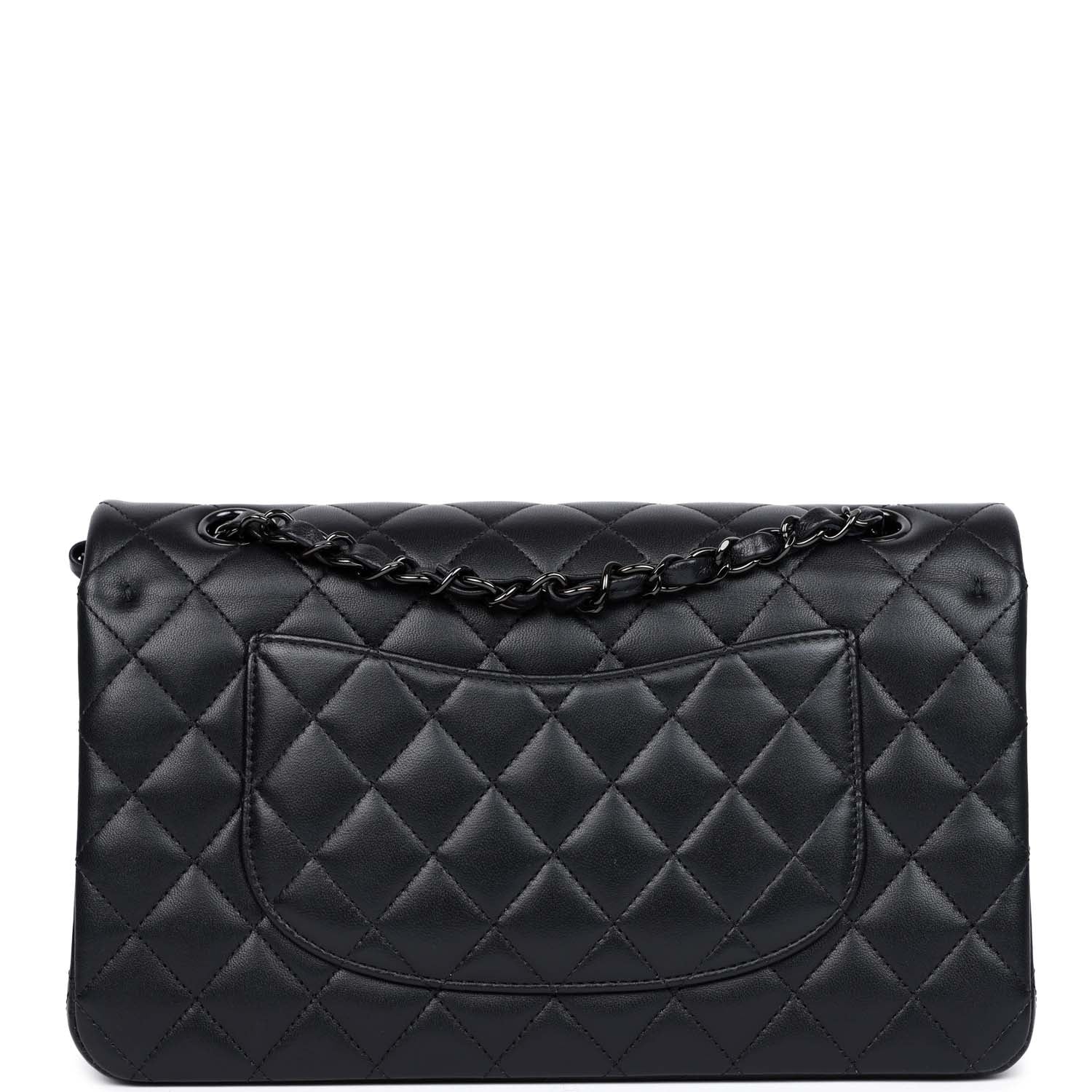 Chanel Medium Classic Double Flap Bag SO Black Lambskin Black Hardware