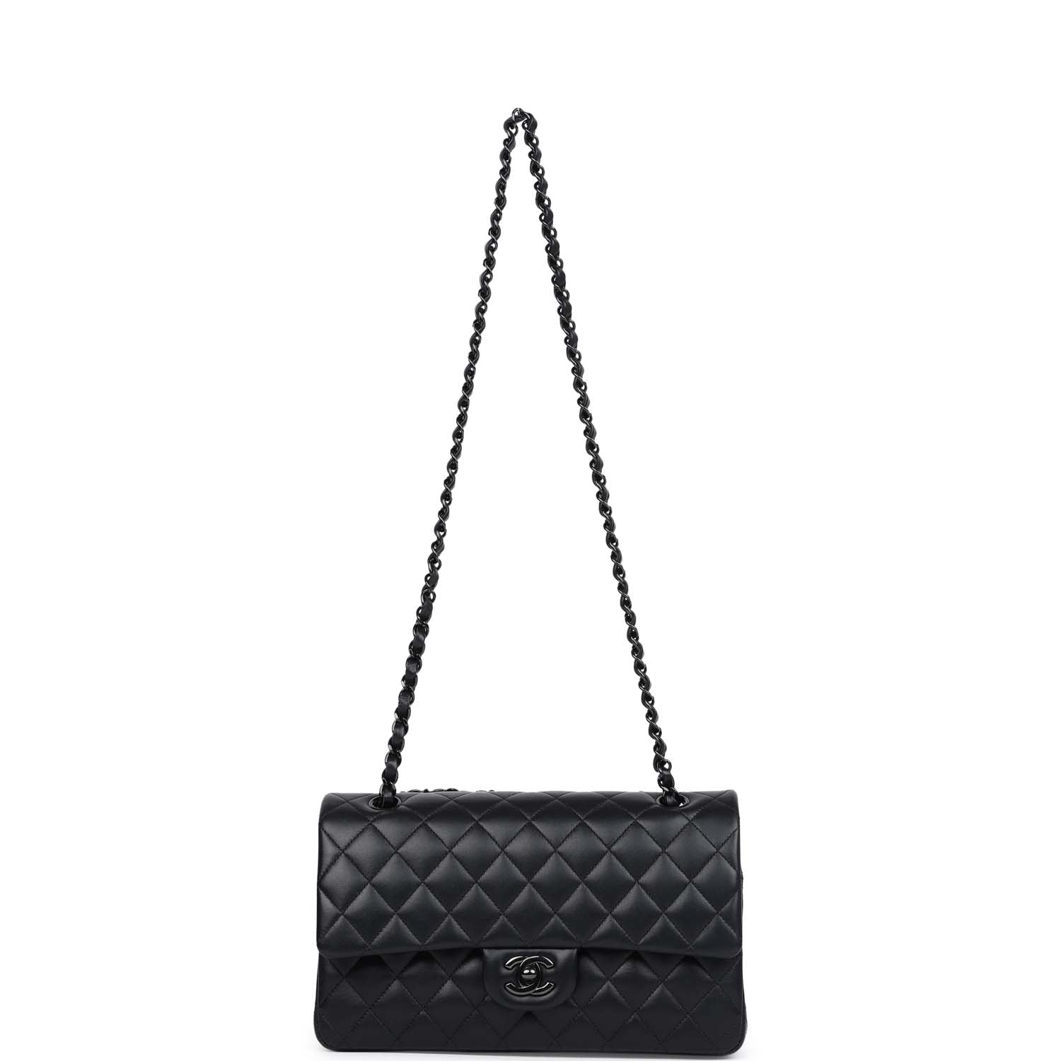Chanel Medium Classic Double Flap Bag SO Black Lambskin Black Hardware