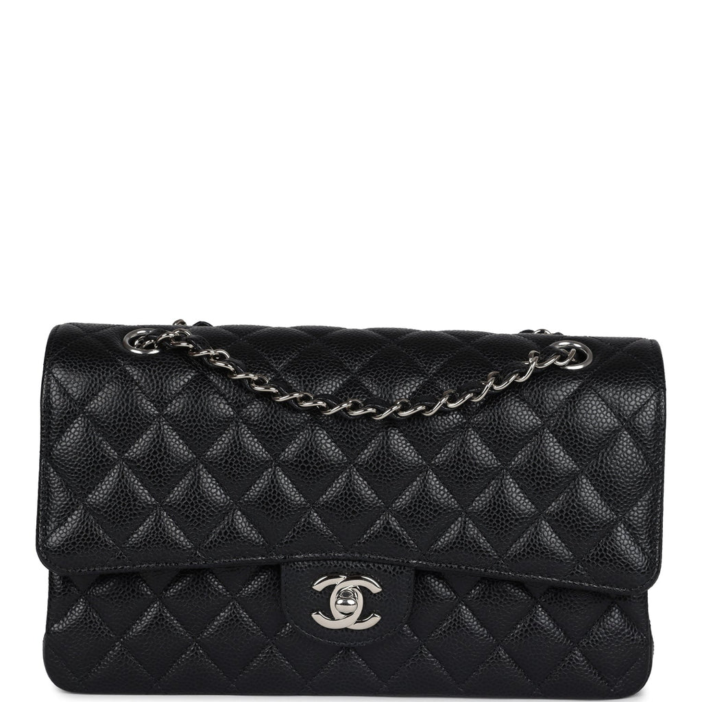 Chanel Medium Classic Double Flap Black Caviar Silver Hardware