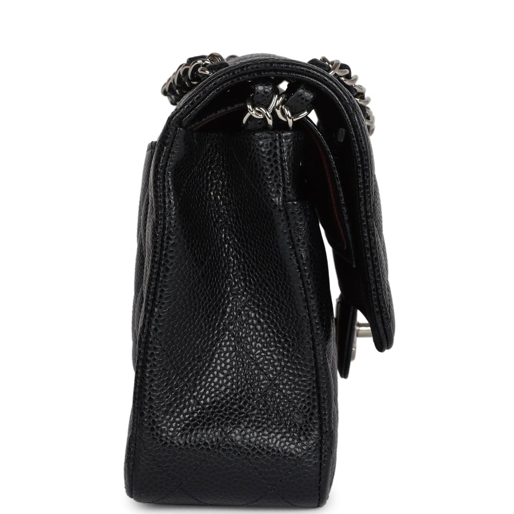 Chanel Medium Classic Double Flap Black Caviar Silver Hardware