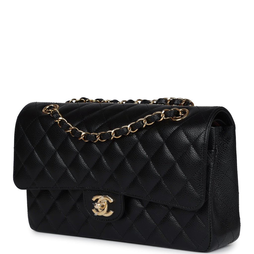 Chanel Medium Classic Double Flap Black Caviar Gold Hardware