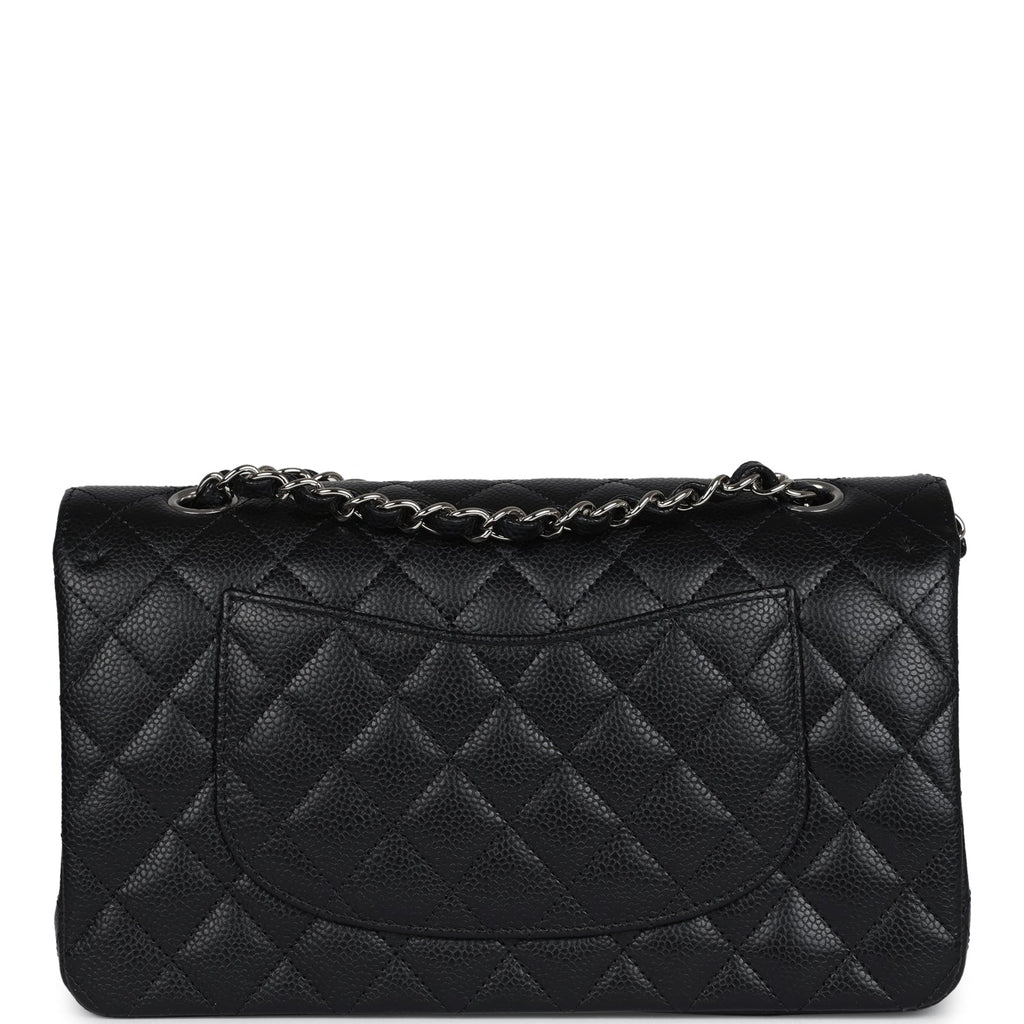 Chanel Medium Classic Double Flap Black Caviar Silver Hardware