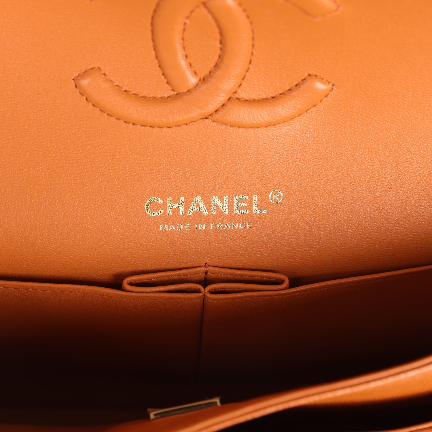 Chanel Medium Classic Double Flap Bag Caramel Caviar Light Gold Hardware