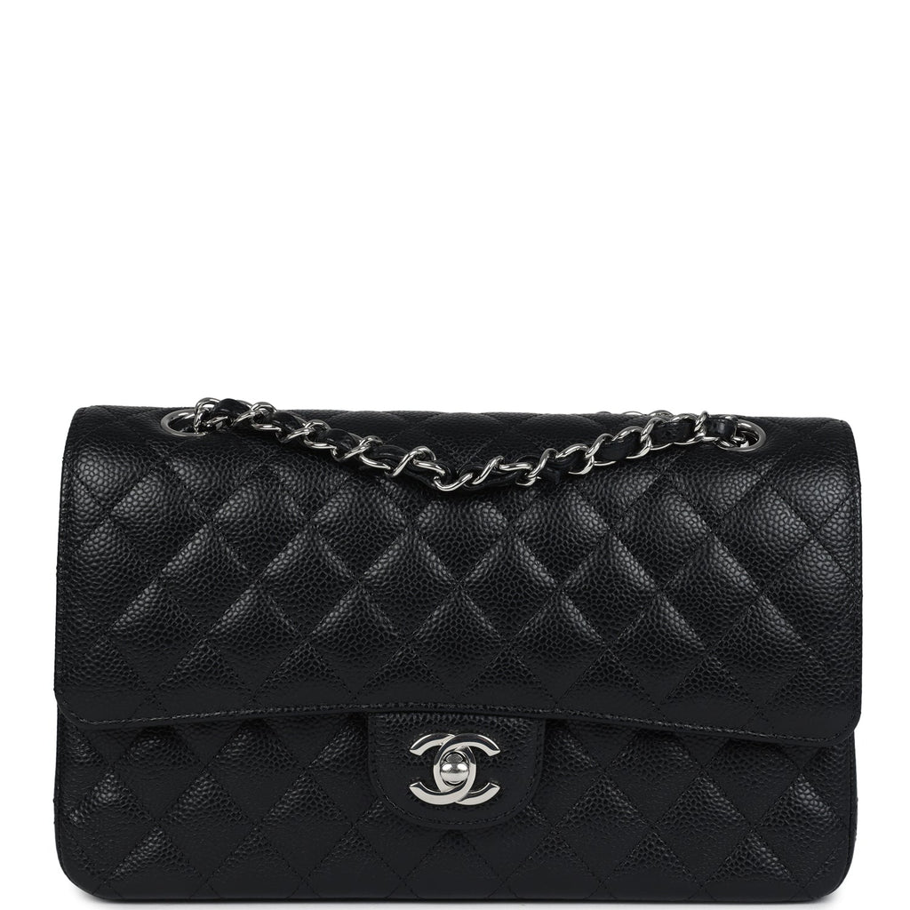 Chanel Medium Classic Double Flap Black Caviar Silver Hardware