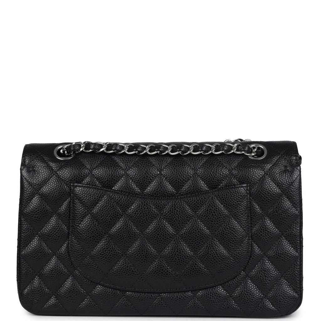 Chanel Medium Classic Double Flap Black Caviar Silver Hardware