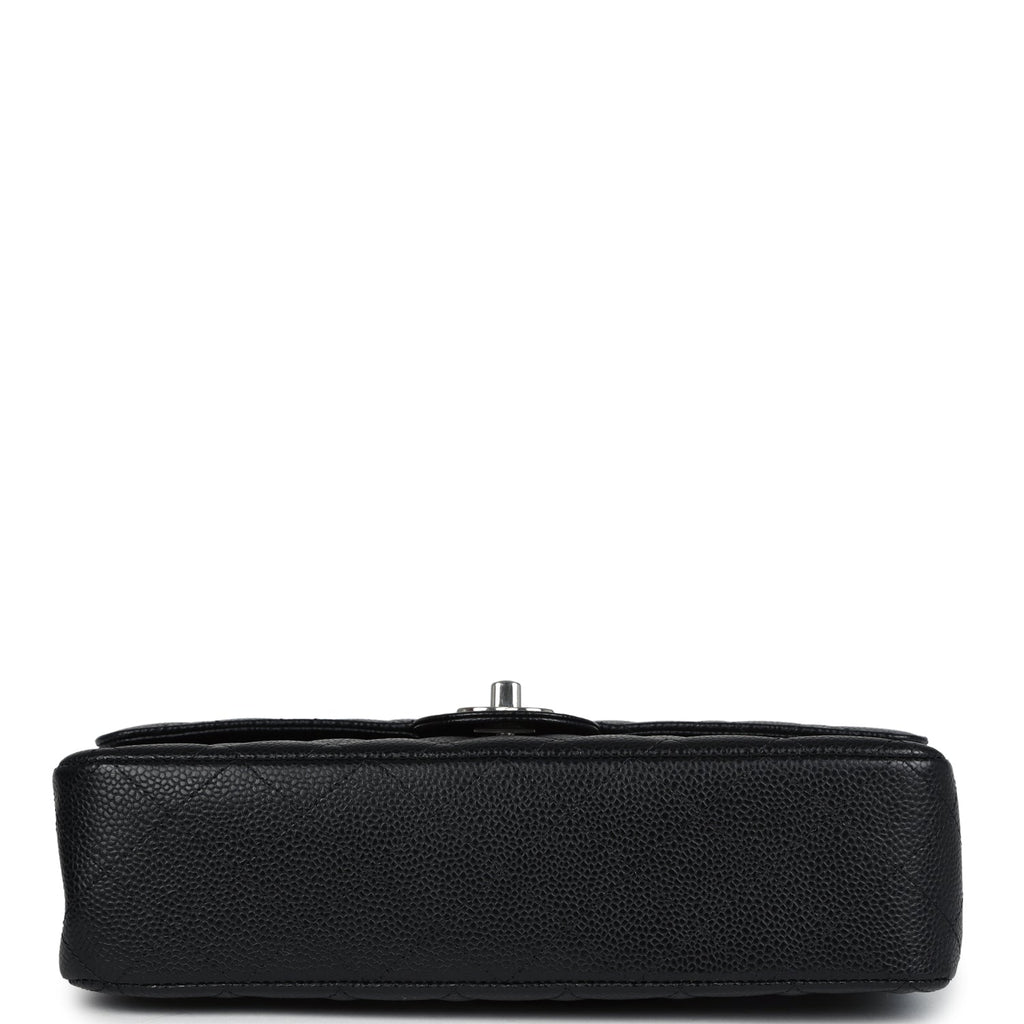 Chanel Medium Classic Double Flap Black Caviar Silver Hardware