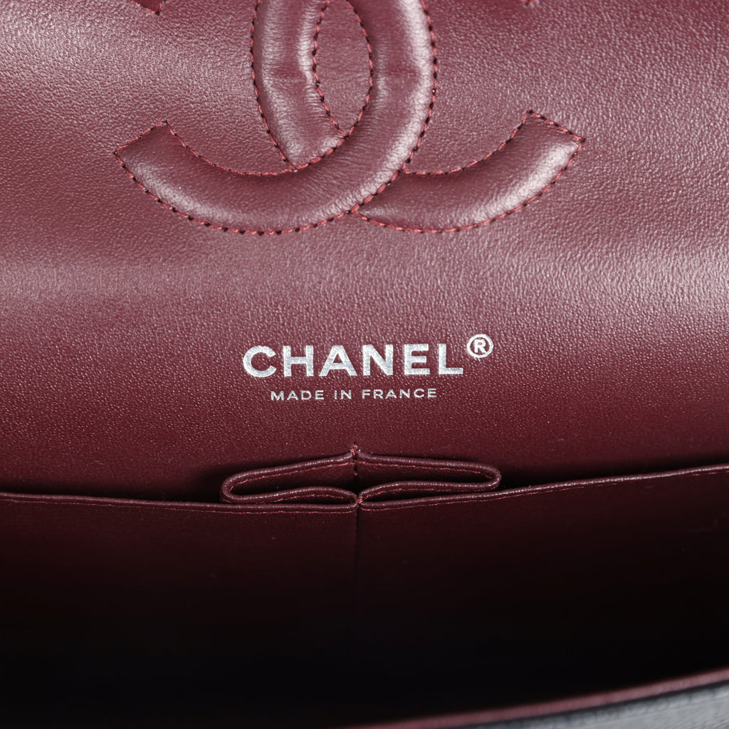 Chanel Medium Classic Double Flap Black Caviar Silver Hardware