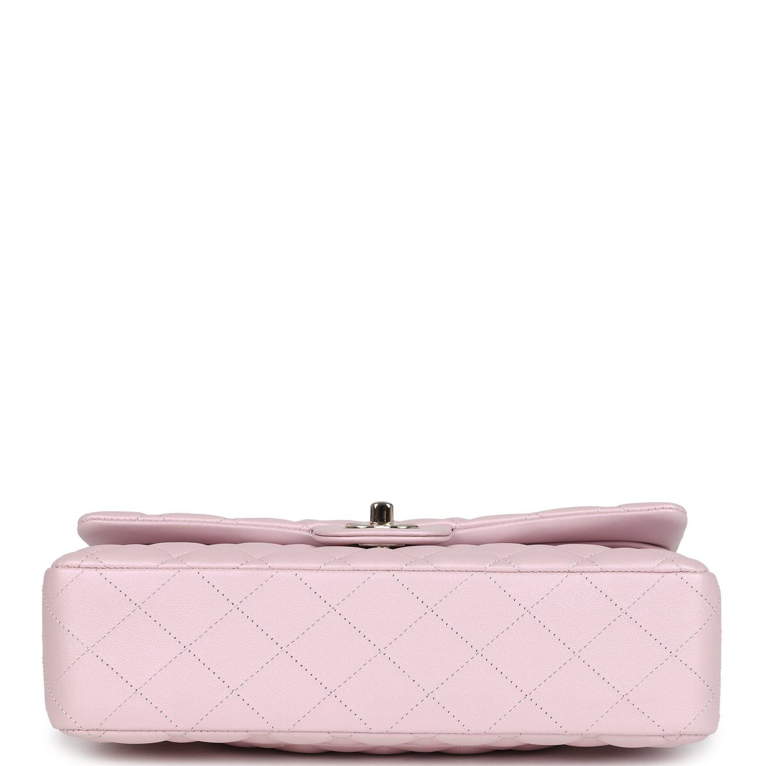 Chanel Medium Classic Double Flap Bag Pink Iridescent Lambskin Light Gold Hardware