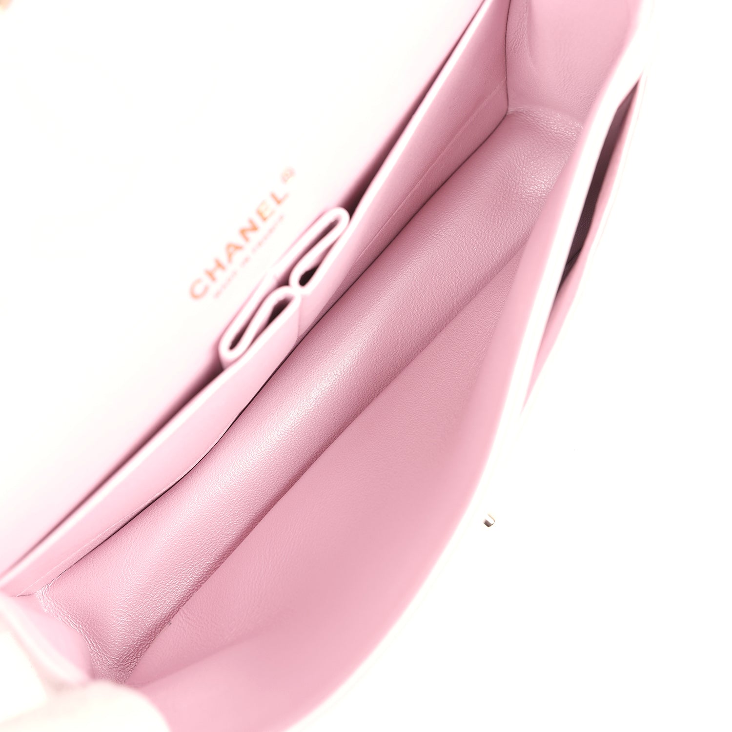 Chanel Medium Classic Double Flap Bag Pink Iridescent Lambskin Light Gold Hardware