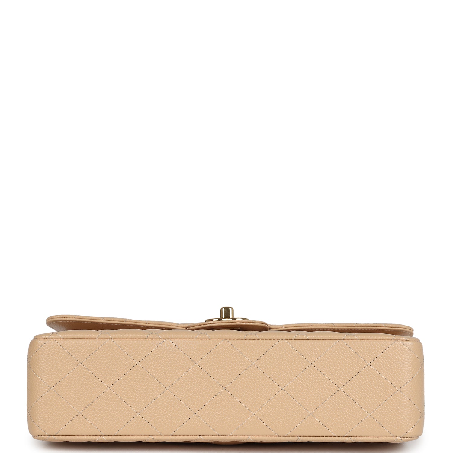 Chanel Medium Classic Double Flap Beige Caviar Gold Hardware