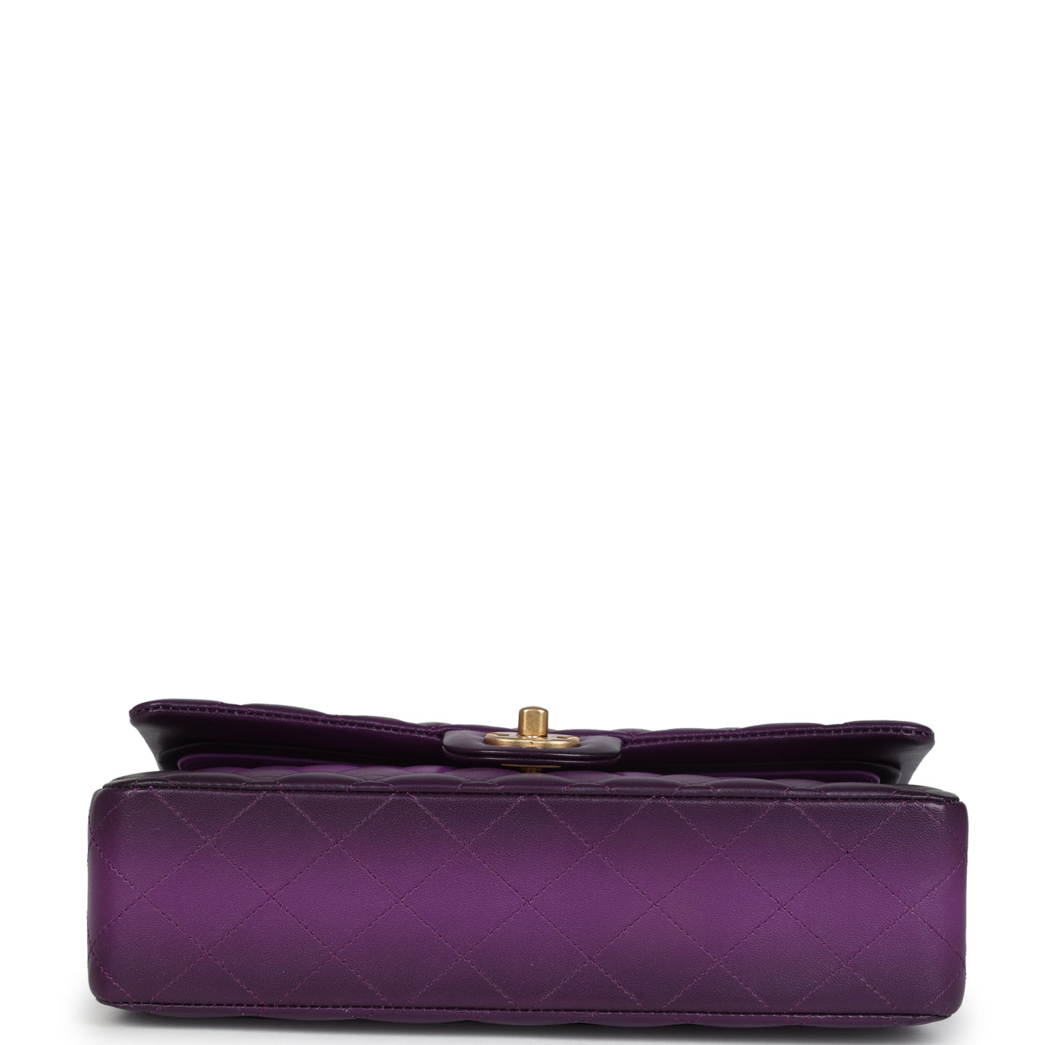 Chanel Medium Classic Double Flap Bag Purple Ombre Lambskin Brushed Gold Hardware