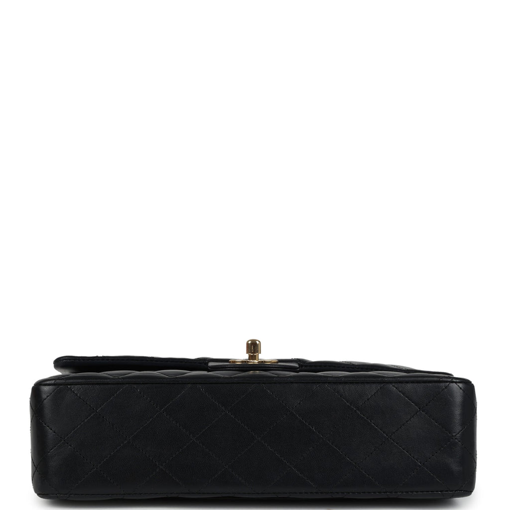 Chanel Medium Classic Double Flap Bag Black Lambskin Gold Hardware