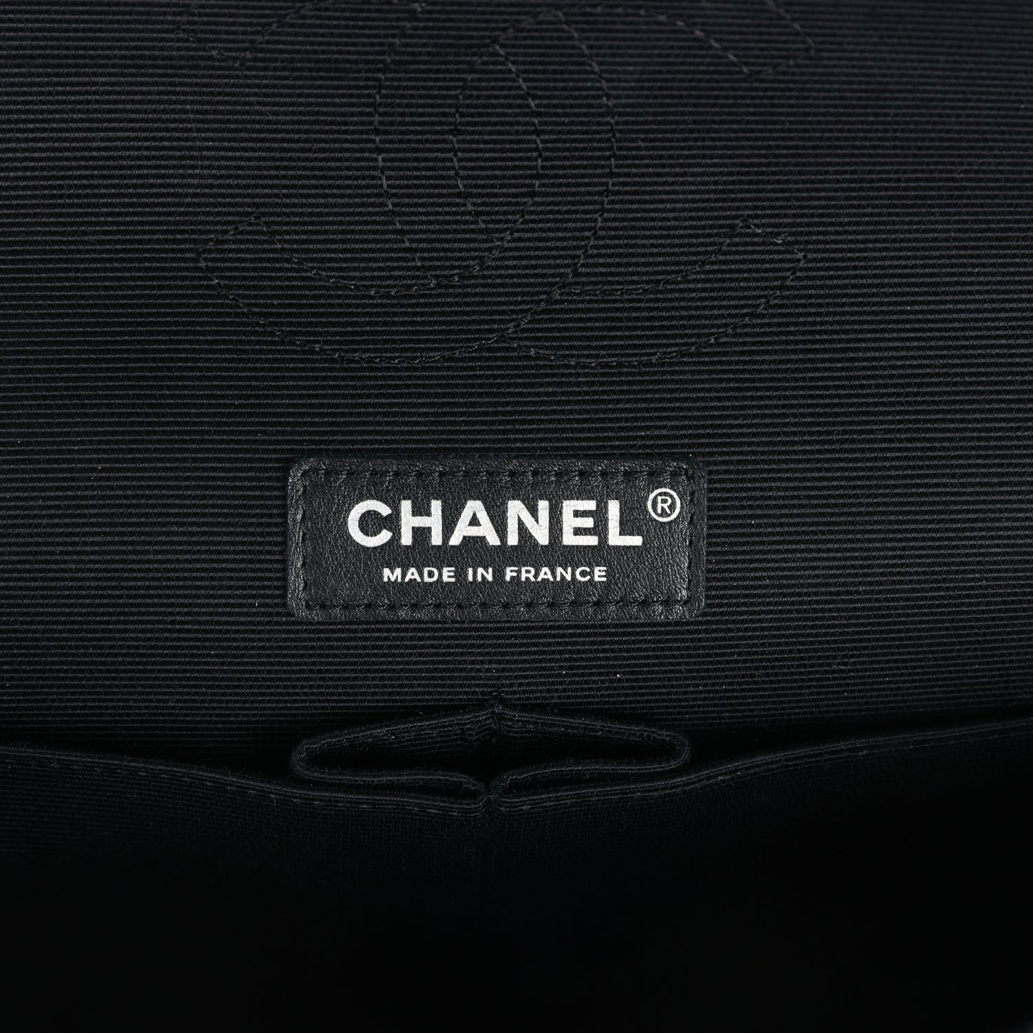 Chanel Medium Logo Ribbon Classic Double Flap Bag White and Black Canvas and Tweed Silver Hardware