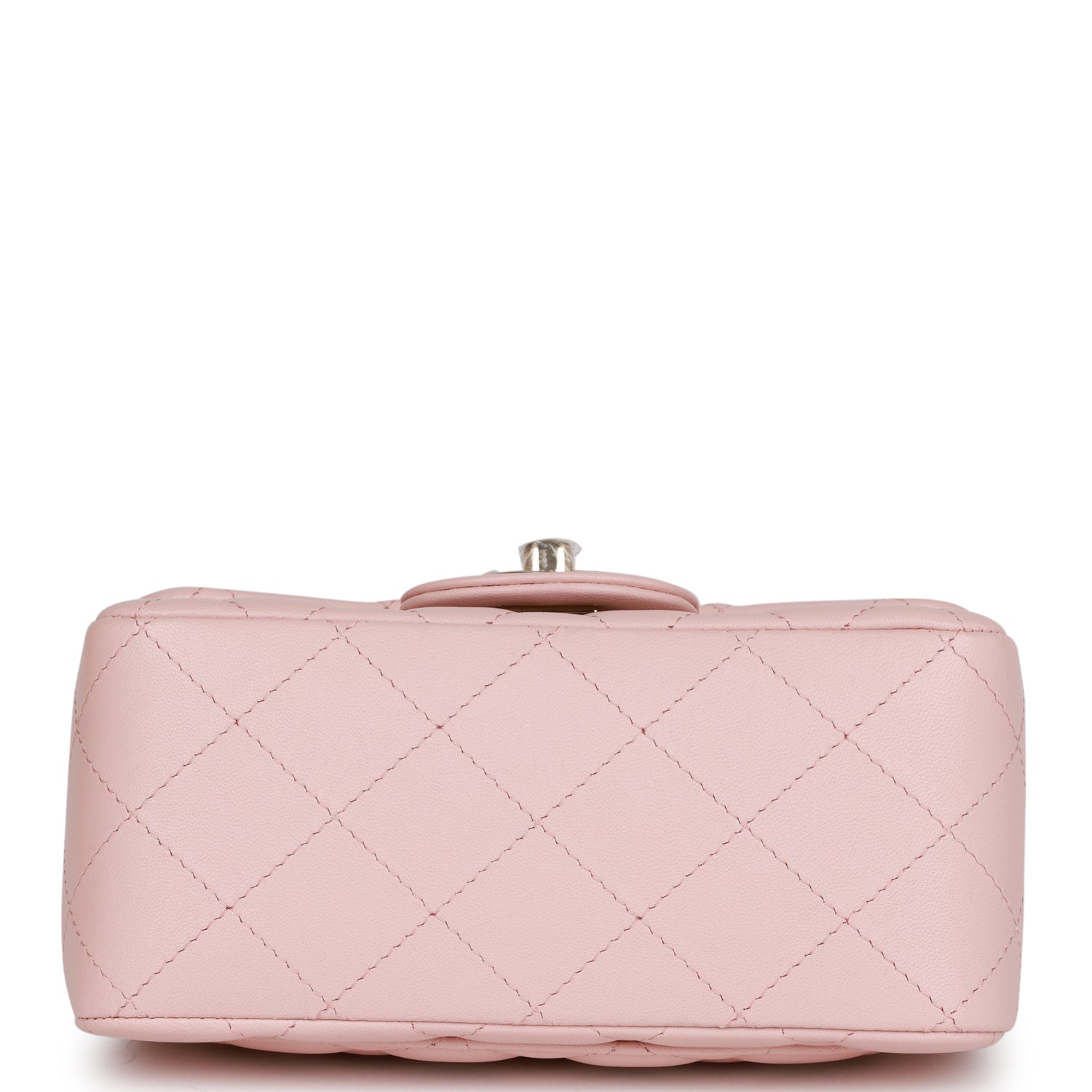 Chanel Mini Square Flap Pink Calfskin Light Gold Hardware