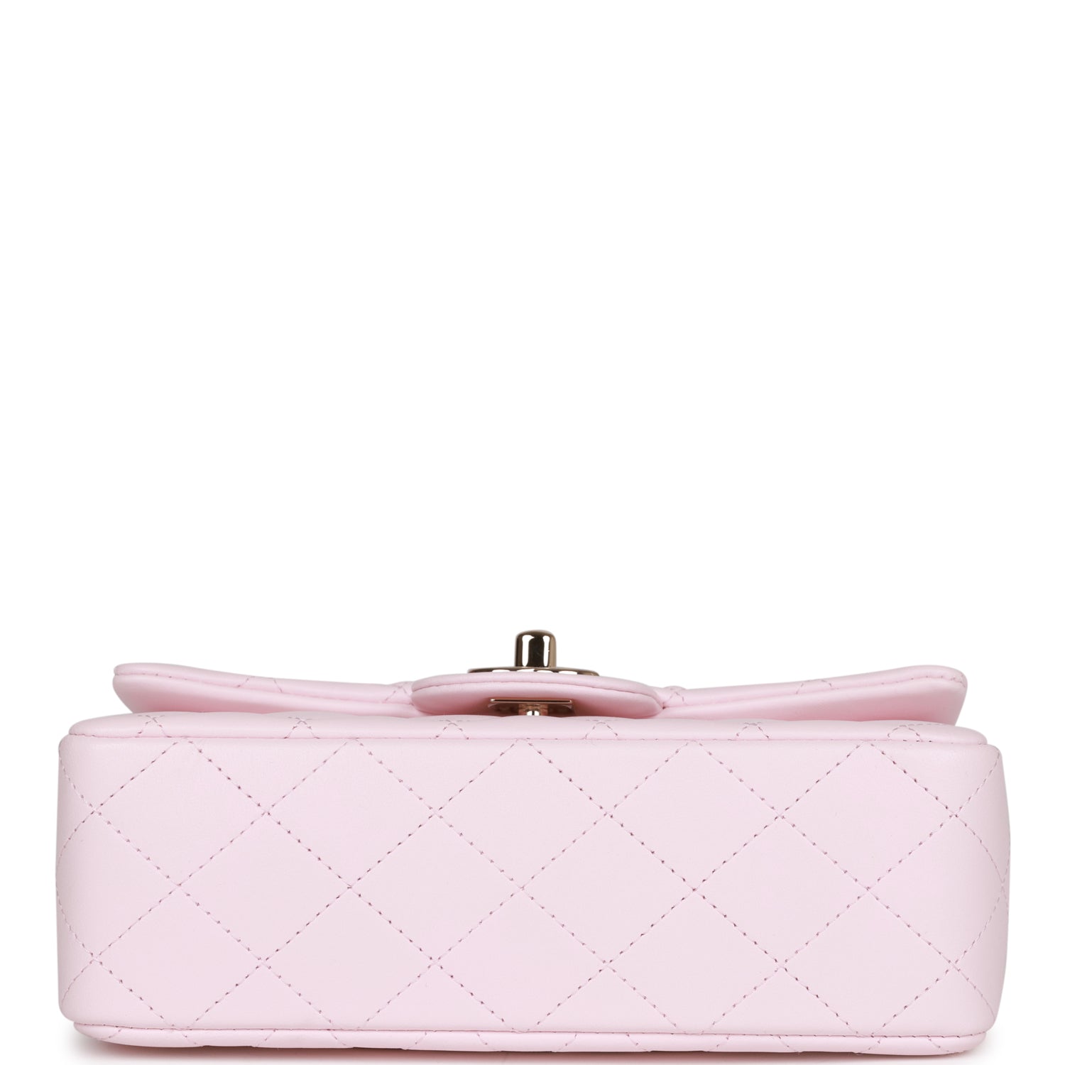 Chanel Mini Rectangular Flap Bag with Top Handle Light Pink Lambskin Light Gold Hardware