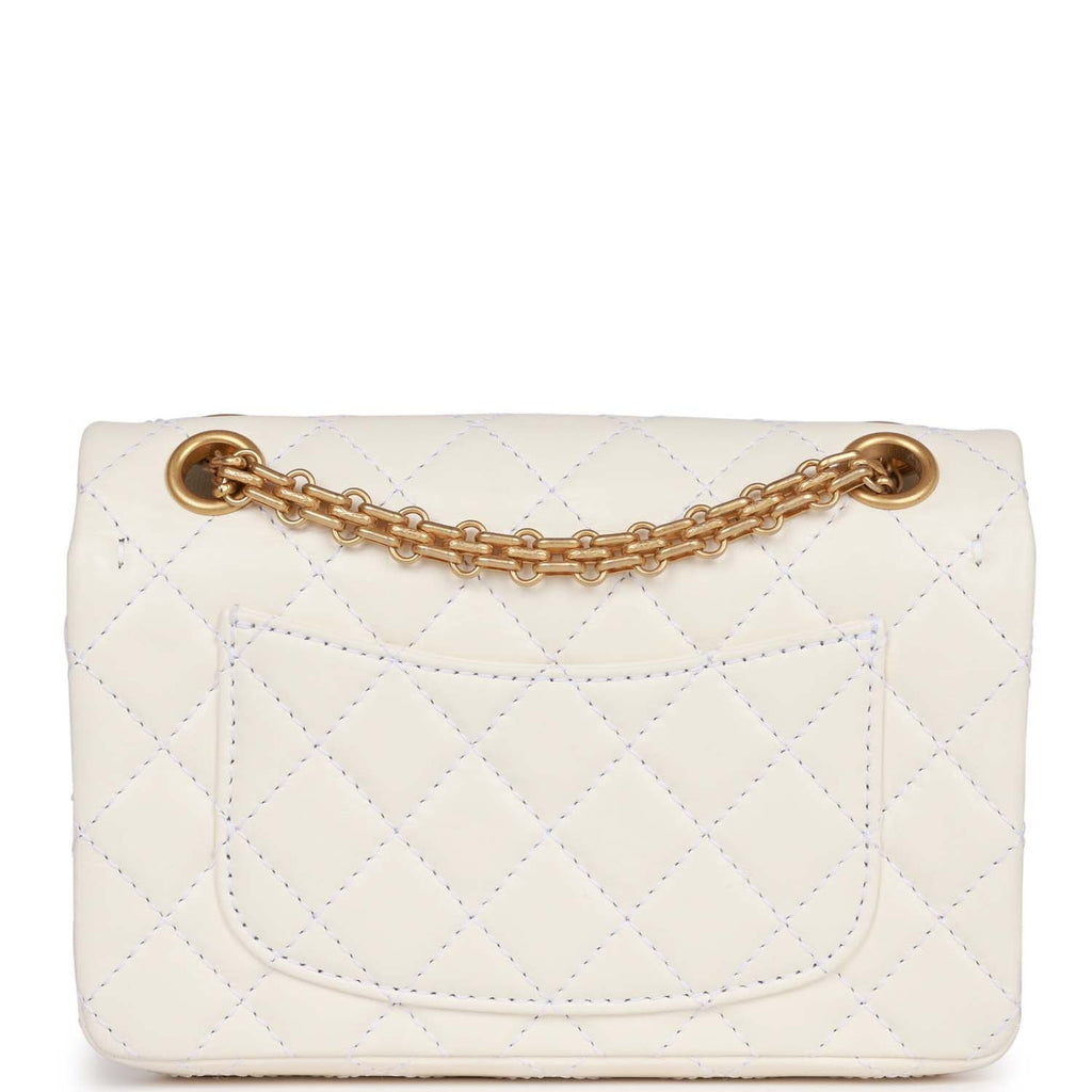 Chanel Mini Reissue 224 2.55 Flap White Aged Calfskin Antique Gold Hardware